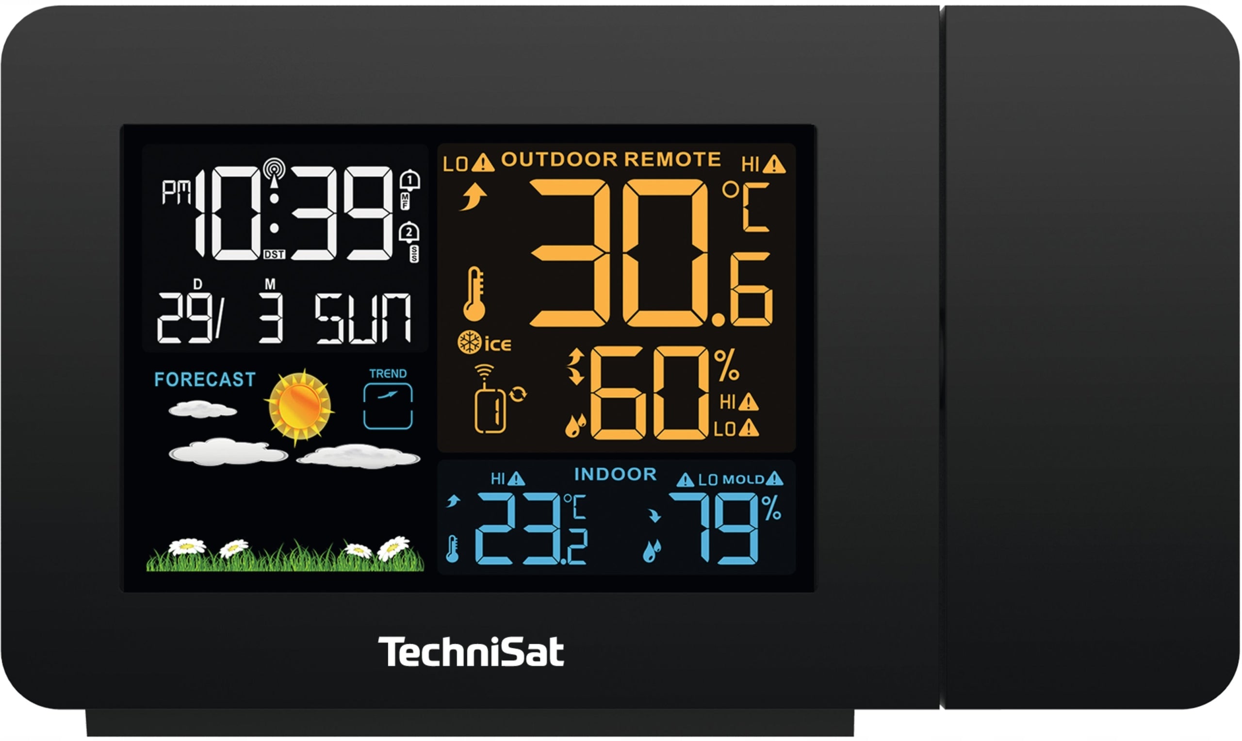 Weather Station TechniSat iMeteo P1 with External Sensor Clock Color black