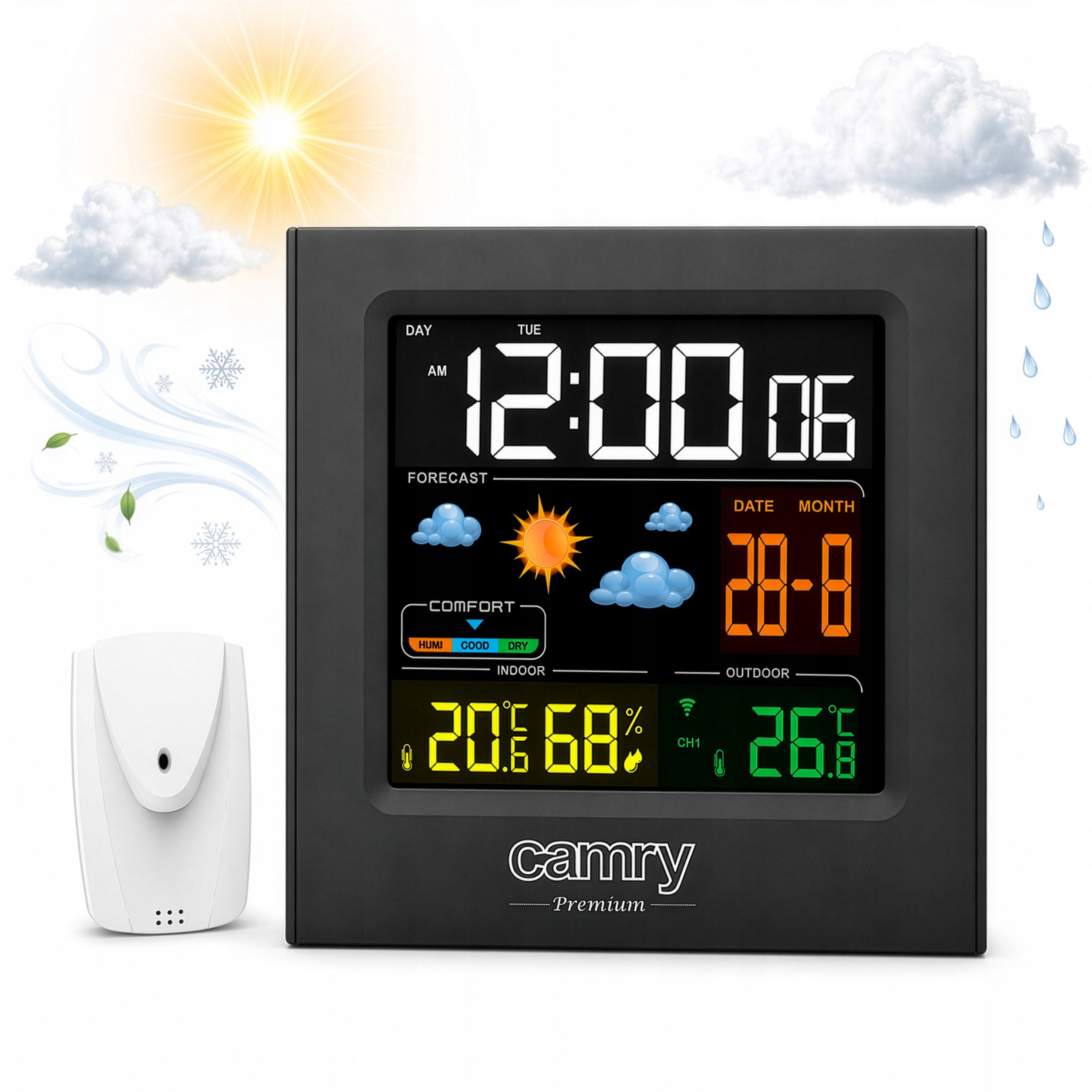 Weather Station Thermometer Hygrometer Outdoor Probe and Weather Forecast