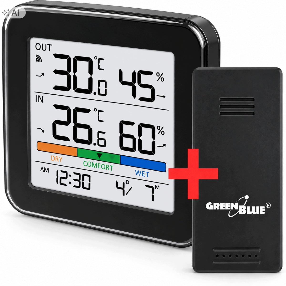 Weather Station Wireless LCD with Temperature Humidity Sensor