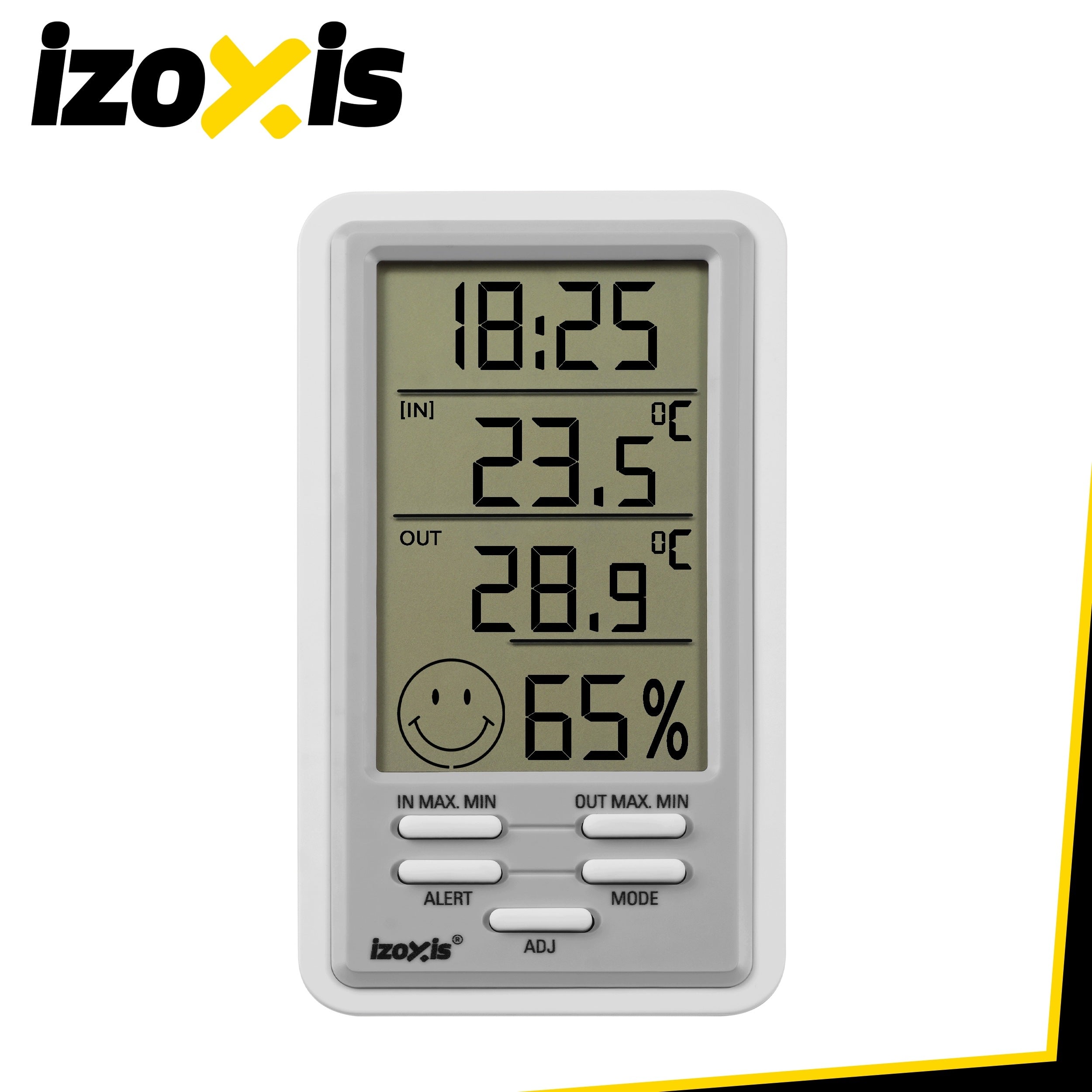 Weather Station Wireless Weather Meteo Thermometer Hygrometer Clock Alarm Clock Manufacturer code Stacja pogodowa 14,5x8x2,4cm Izoxis 27912