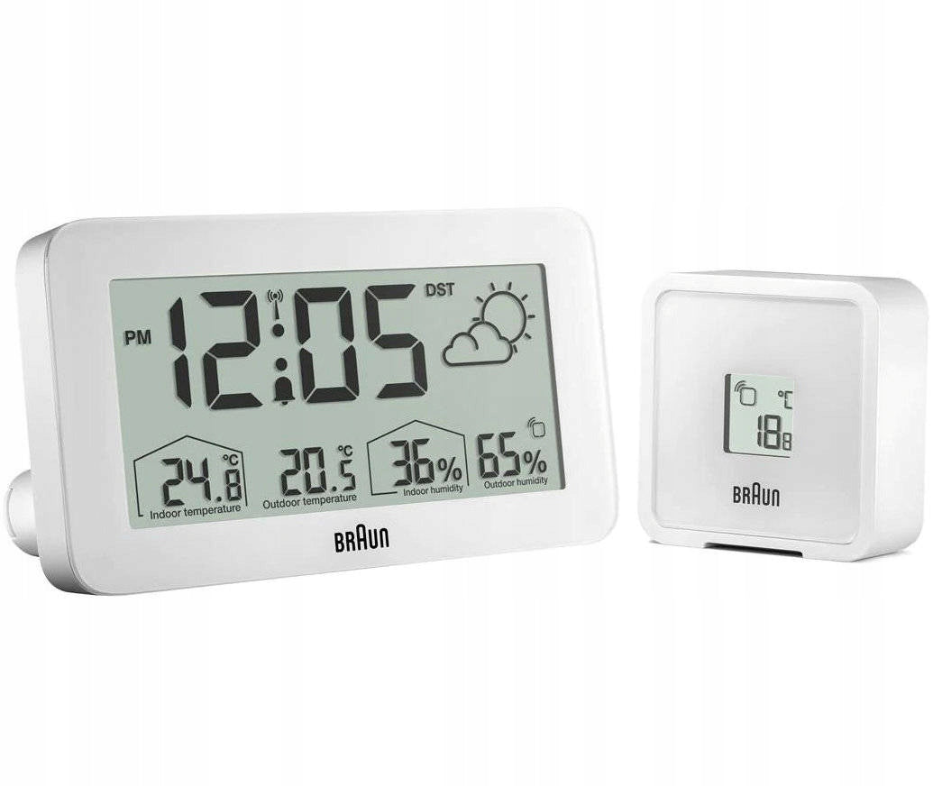 Weather station Braun BC13W DCF radio controlled white with alarm and nap Manufacturer code BC13WP-DCF