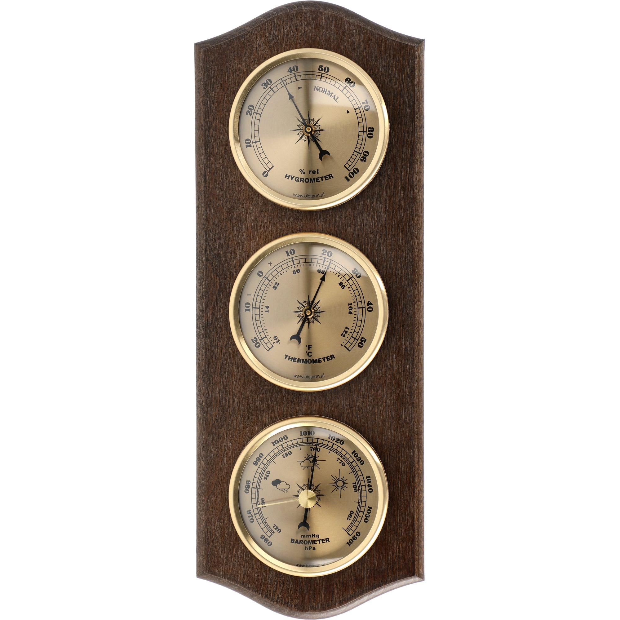 Weather station HYGROMETER BAROMETER THERMOMETER retro wooden