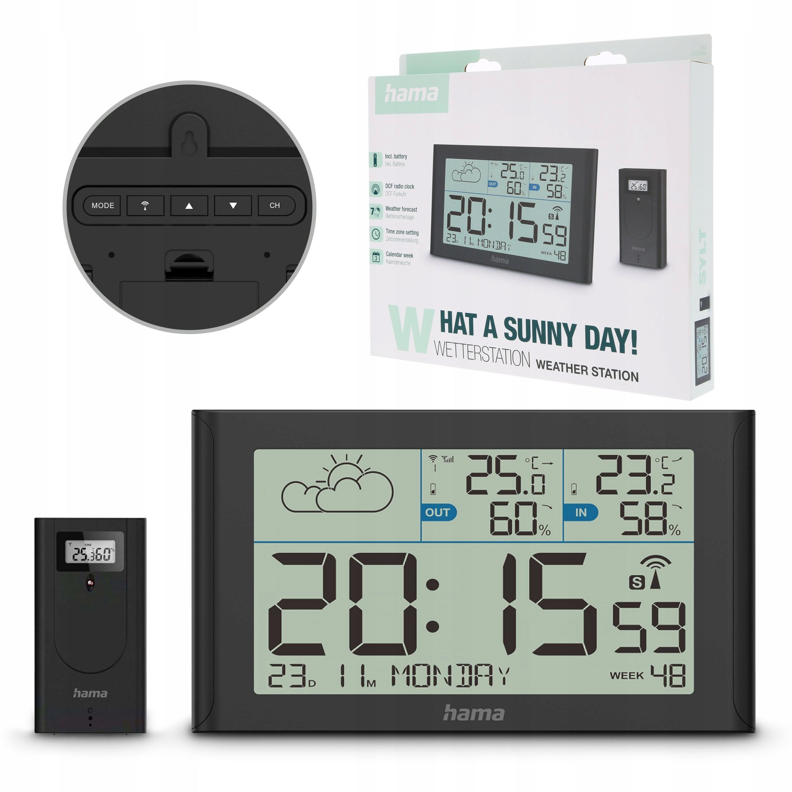 Weather station Hama Sylt thermometer hygrometer alarm clock