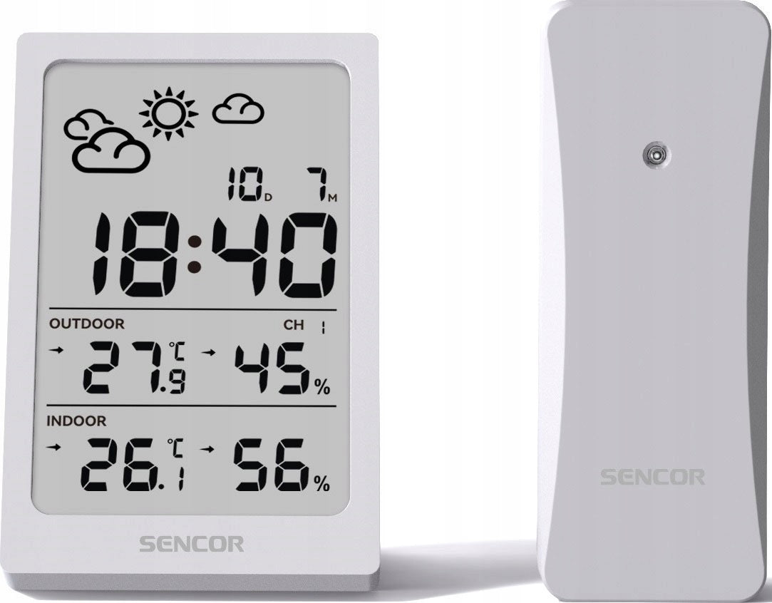 Weather station SENCOR SWS2300W with sensor FORECAST DATE CLOCK ALARM CLOCK Brand Sencor