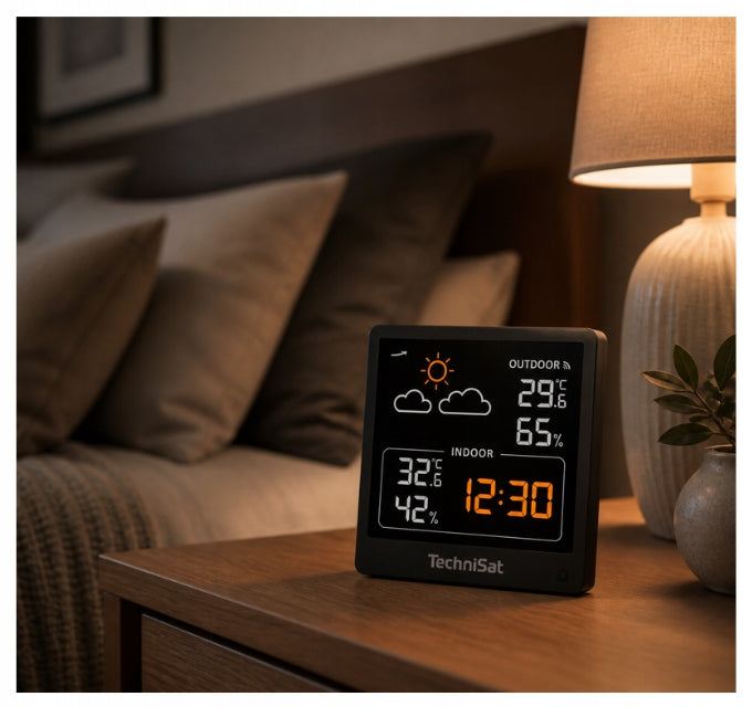 Weather station Technisat IMETEO 210 Thermometer Outdoor Hygrometer Clock Manufacturer code 76-5037-00