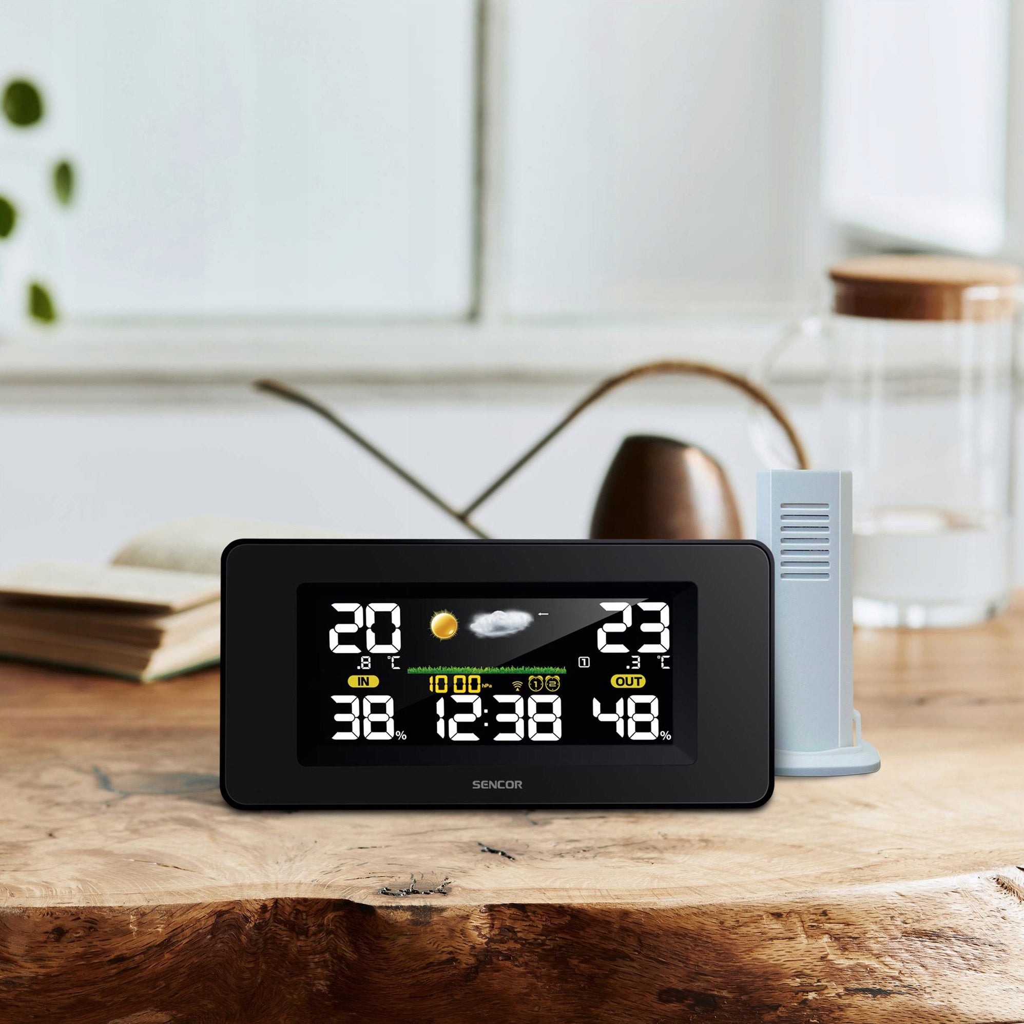 Weather station color LCD CLOCK weather forecast detector PRESSURE HUMIDITY Color black