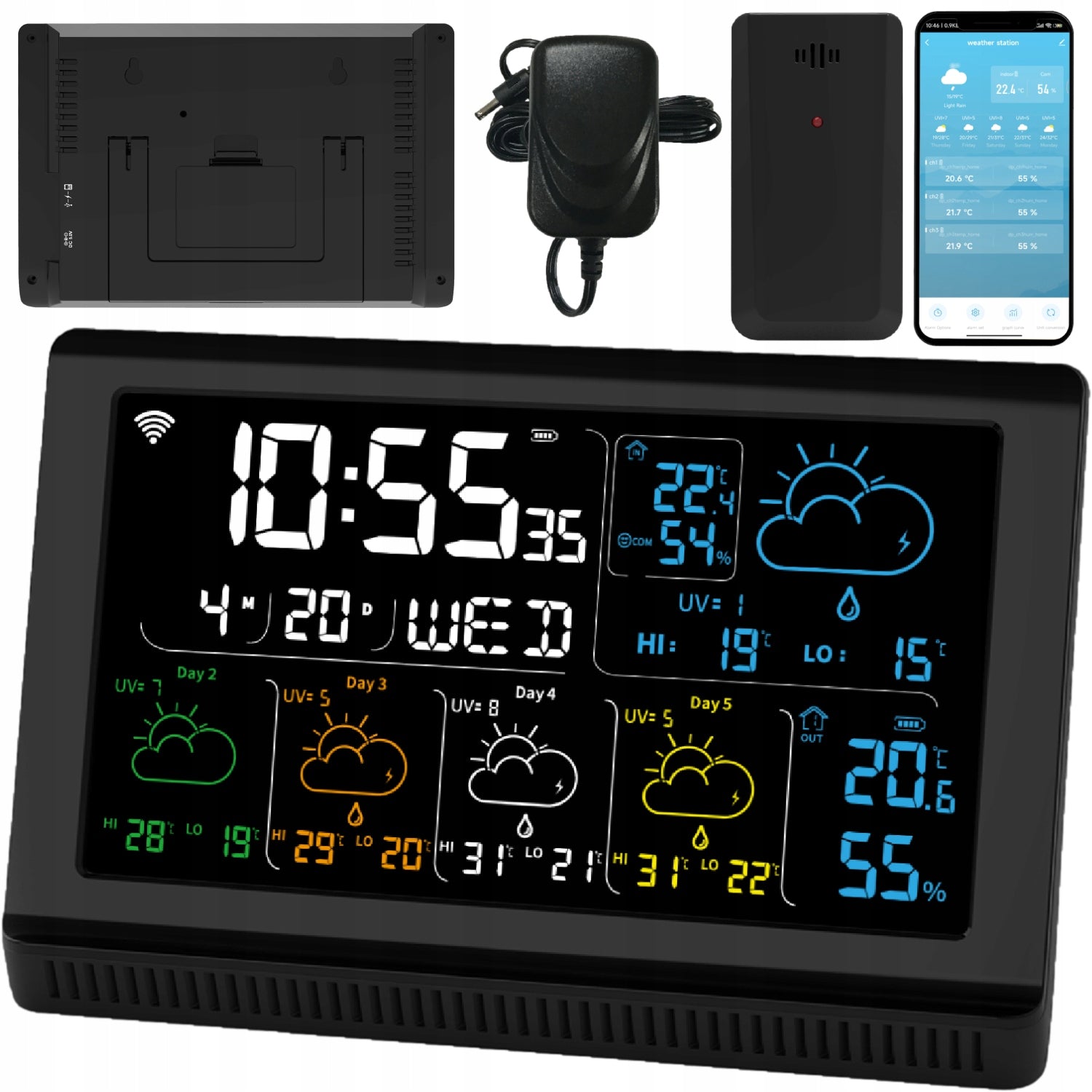 Weather station meteo THERMOMETER HYGROMETER WiFi APPLICATION TUYA CLOCK Manufacturer code MTO200B