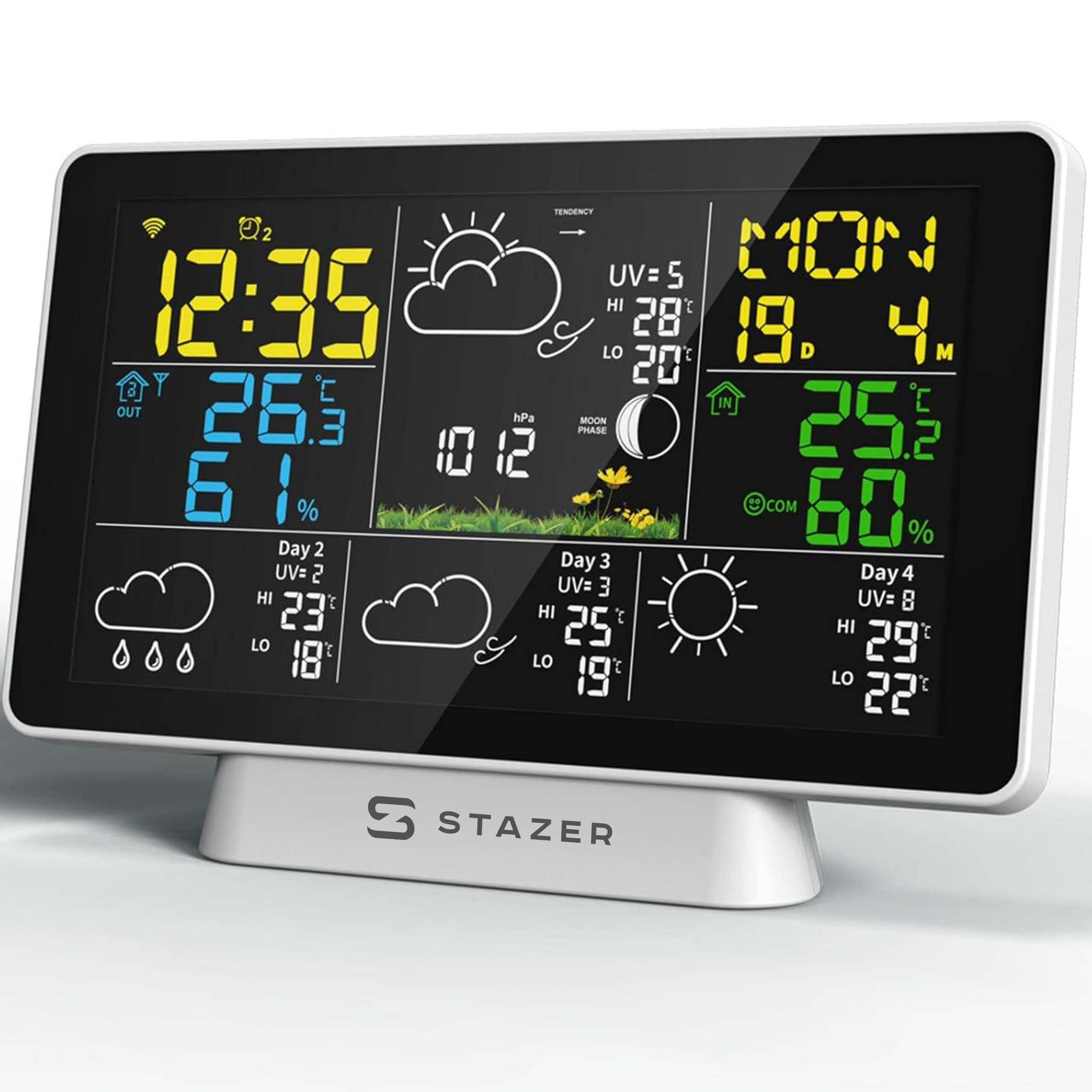 Weather station thermometer hygrometer barometer alarm clock smart WiFi Tuya Manufacturer code zegar pogodowa czujnik zewnętrzny