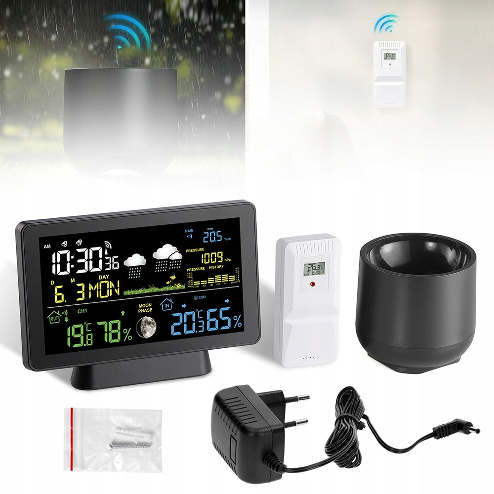 Weather station wireless 7,5" Barometer Rain gauge Model 338B8
