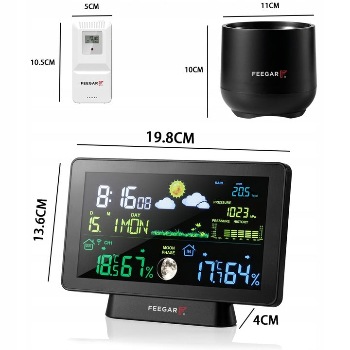 Weather station wireless Feegar Forecaster Rain Barometer Temper Packaging status original