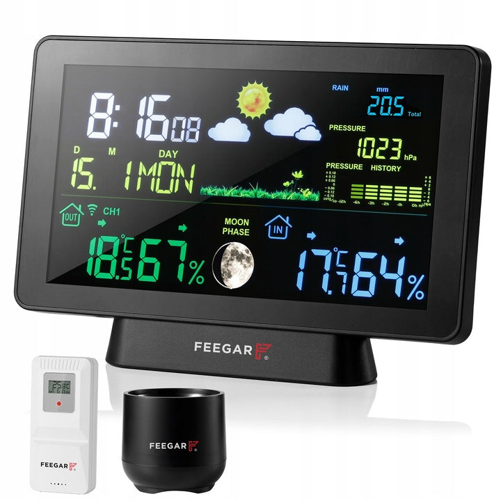 Weather station wireless Feegar Forecaster Rain Barometer Temper