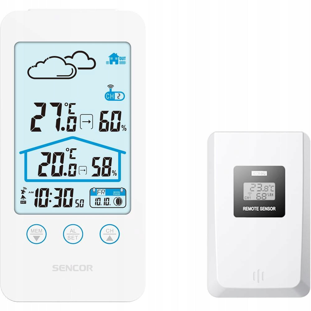 Weather station with alarm clock Sencor SWS 3000 W humidity temperature measurement