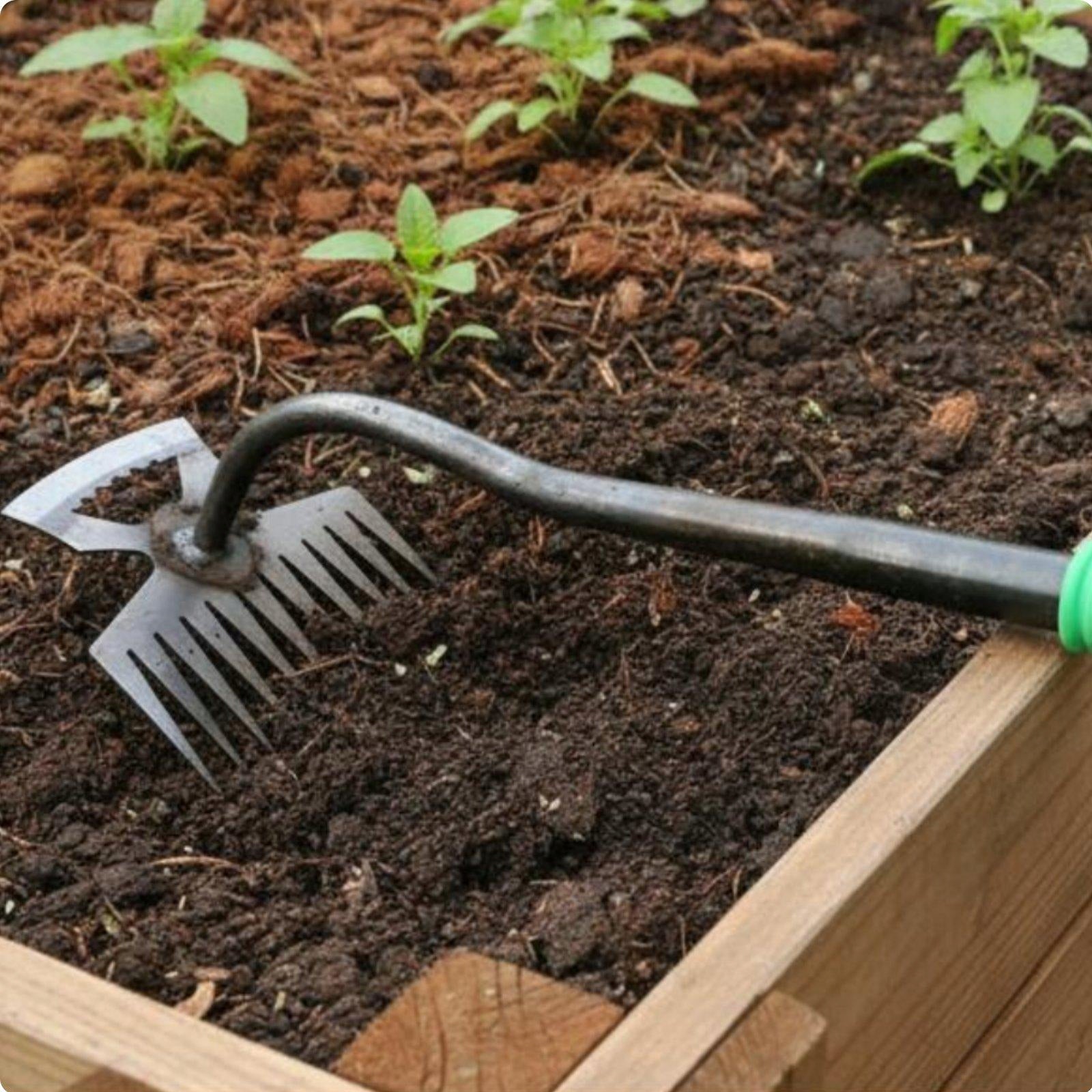Weeding Fork Handheld Weeding Appliance Double Sided Steel 11-tooth Hoe