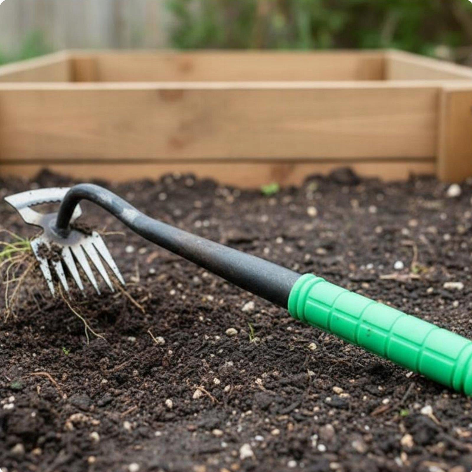 Weeding Fork Handheld Weeding Appliance Double Sided Steel Tool 6-tooth Hoe
