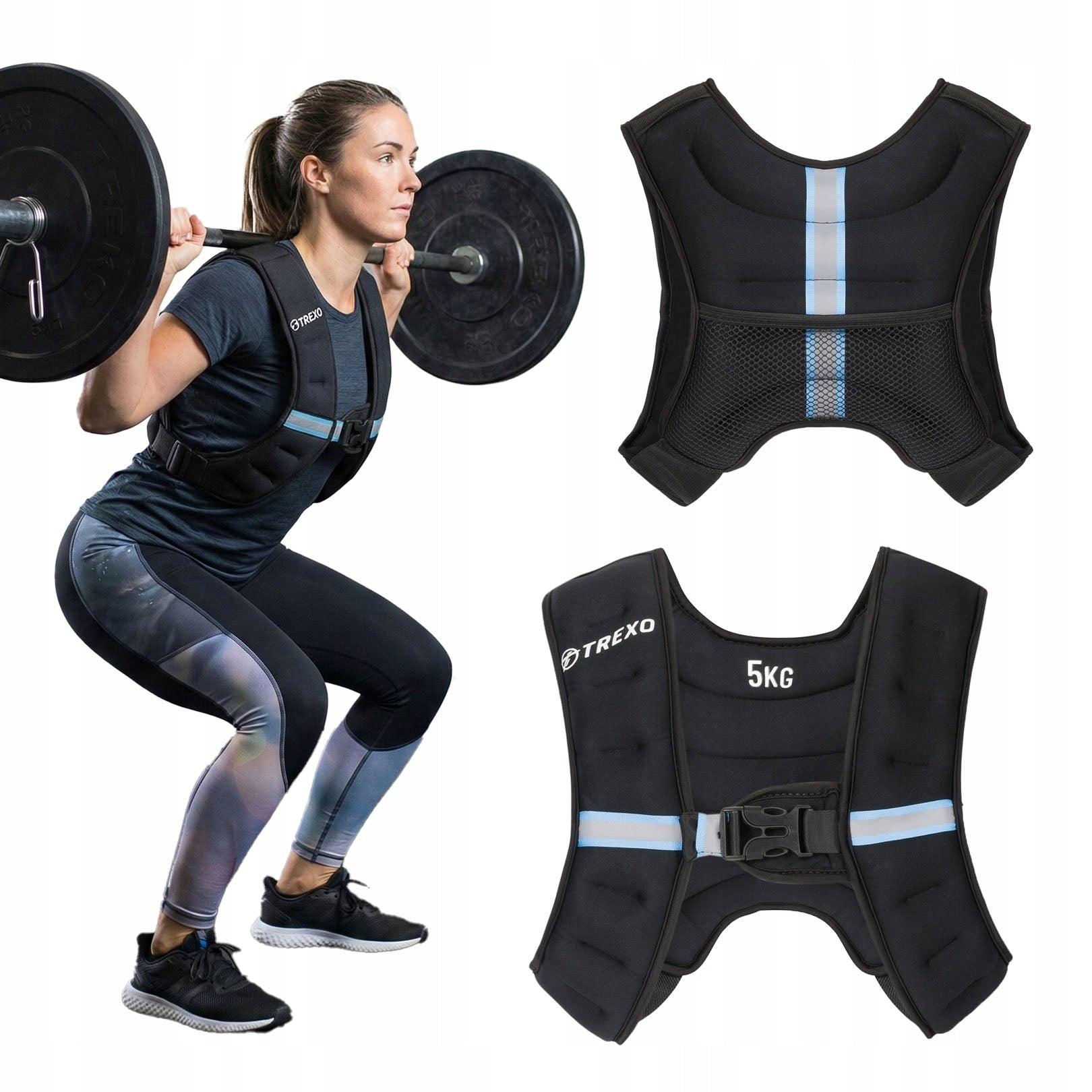 Weighted training vest XTREXO WV-05 5 kg black OS
