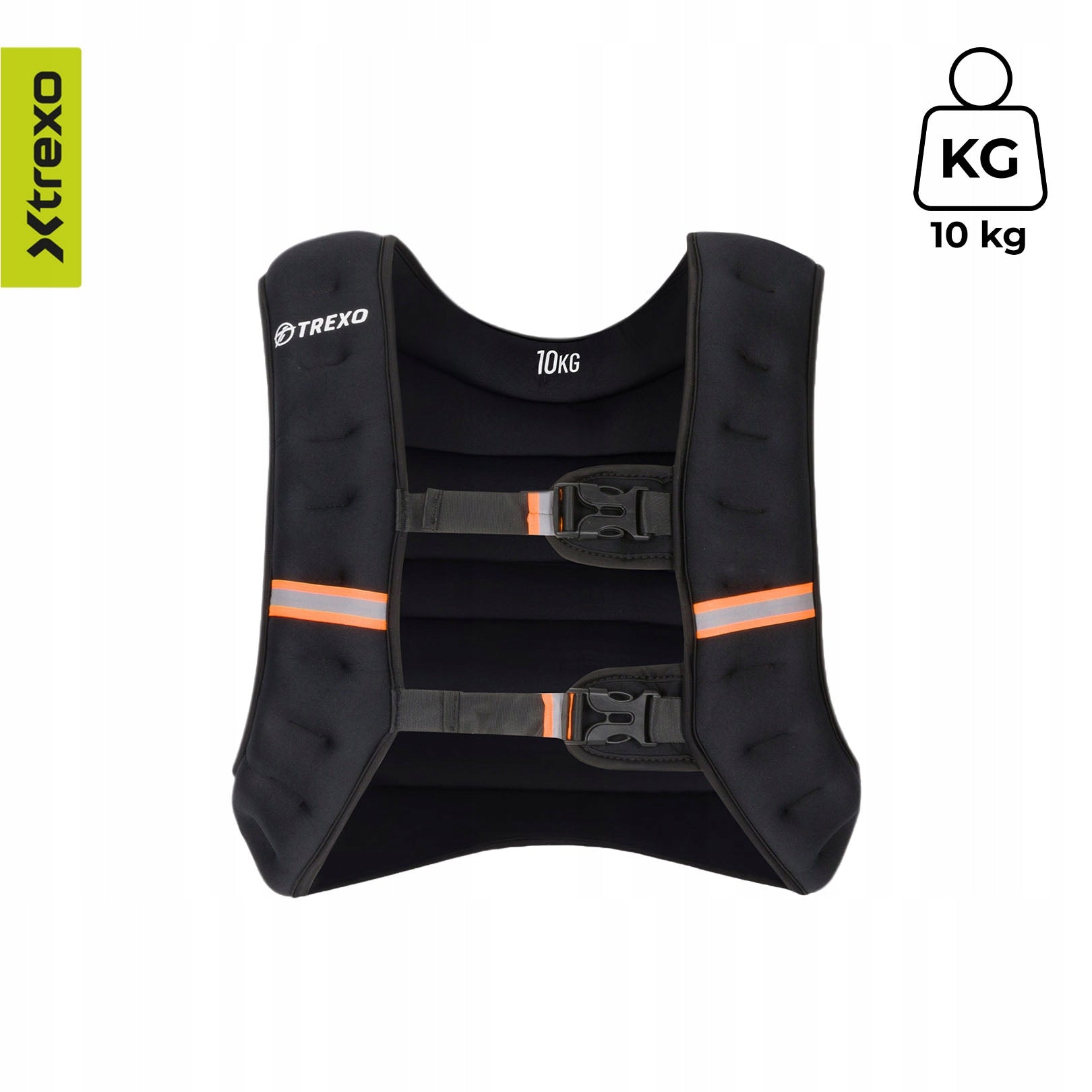 Weighted training vest XTREXO WV-10 10 kg black HIGH QUALITY Brand Xtrexo