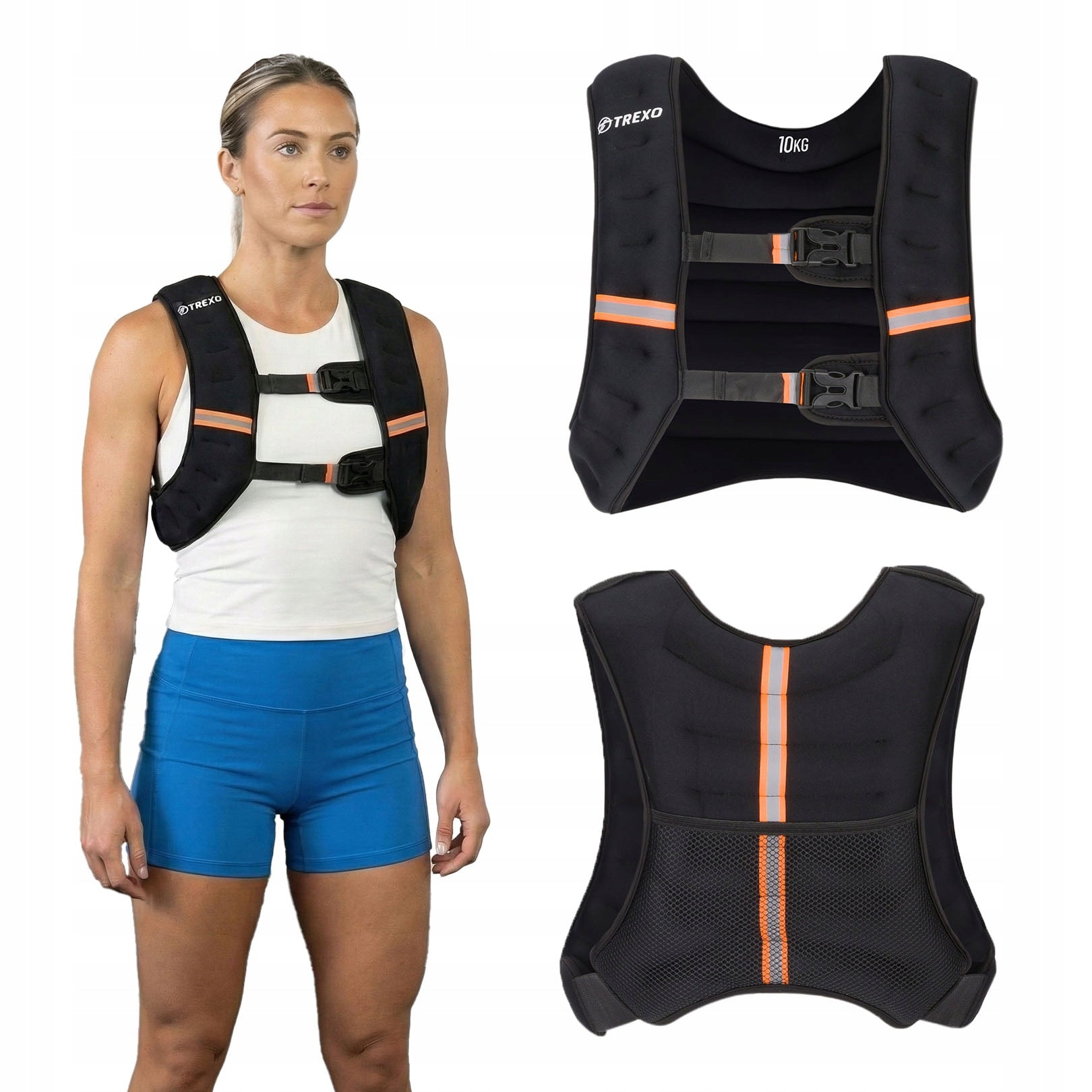 Weighted training vest XTREXO WV-10 10 kg black HIGH QUALITY