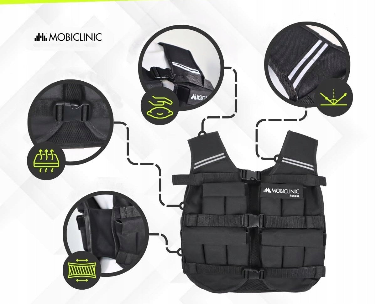 Weighted vest adjustable 20kg for training Mobiclinic Brand Mobiclinic