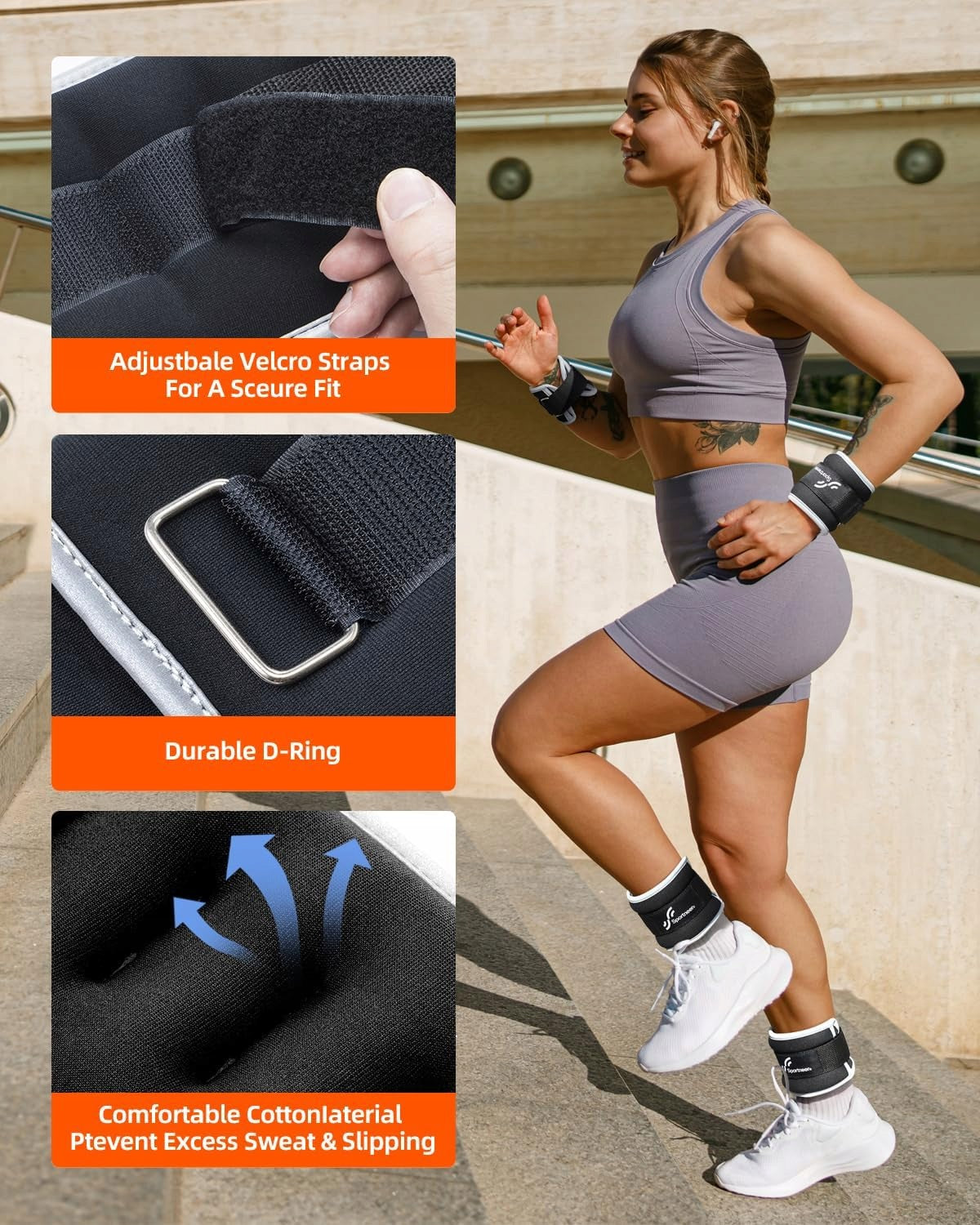 Weights Wrist weights ankle Sportneer training 2x2kg adjustable Brand Sportneer