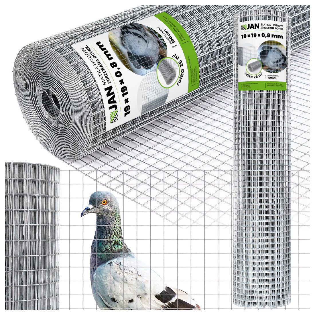 Welded Mesh OC 19x19x0,8mm for Aviary Fence 25m2 Cages Breeding