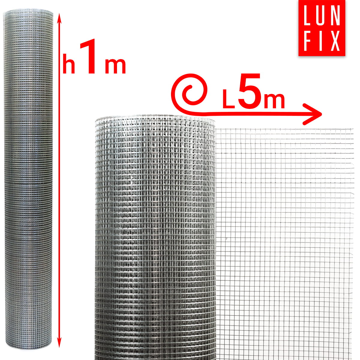 Welded rodent mole netting cultured small eyelets galvanized 100cm x 5m Manufacturer code O00056K