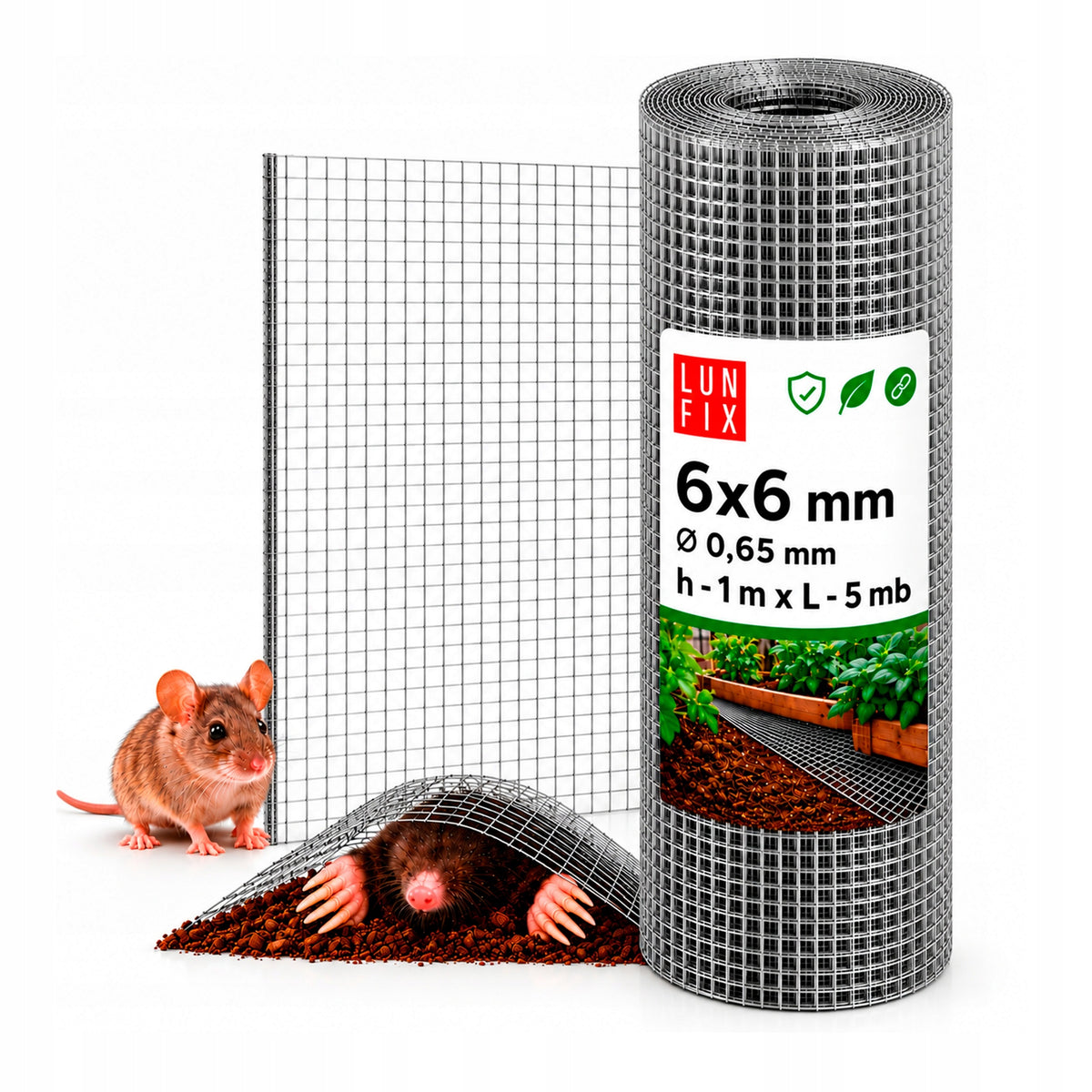 Welded rodent mole netting cultured small eyelets galvanized 100cm x 5m