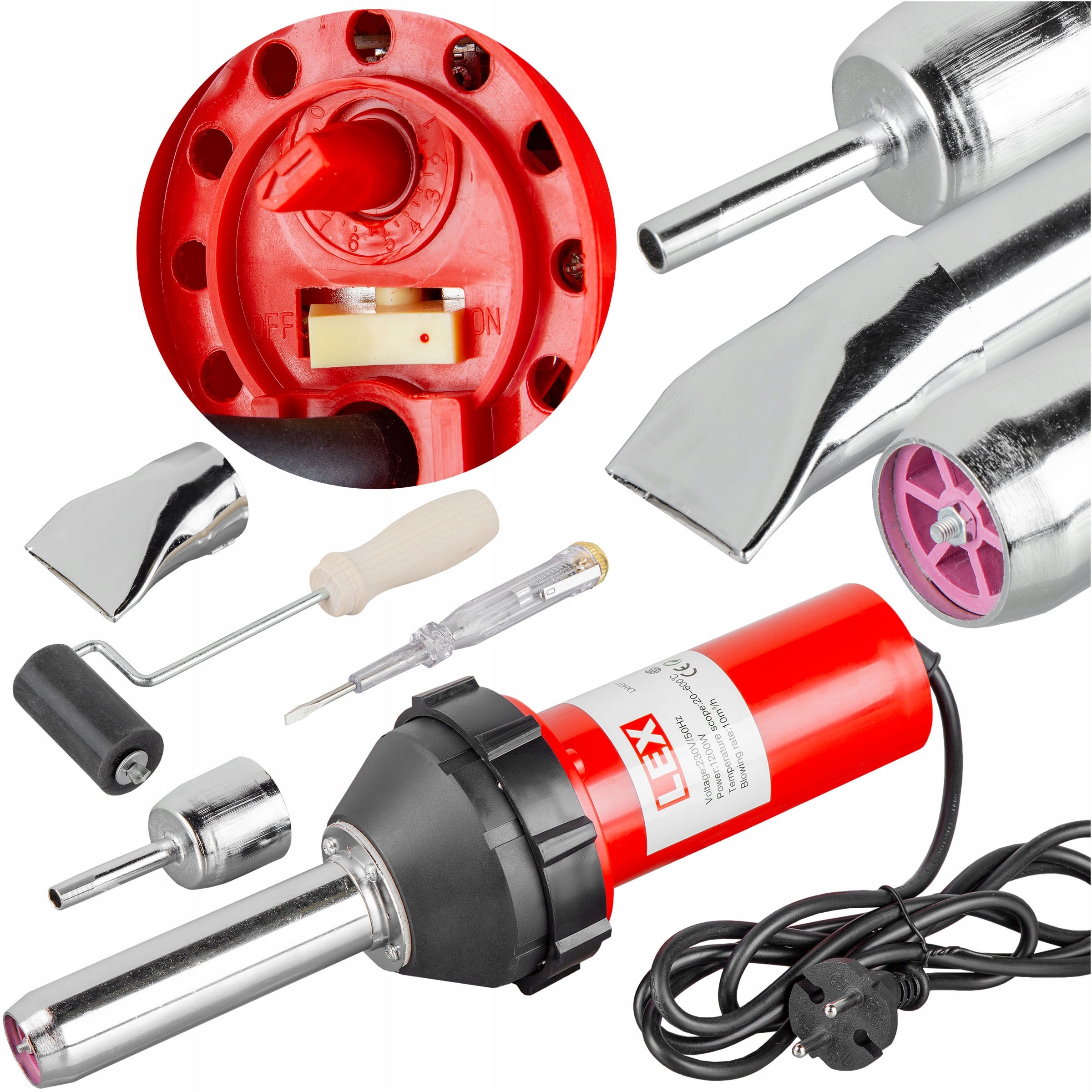 Welding machine Lex 1200 W for plastic with temperature control 20-600°C