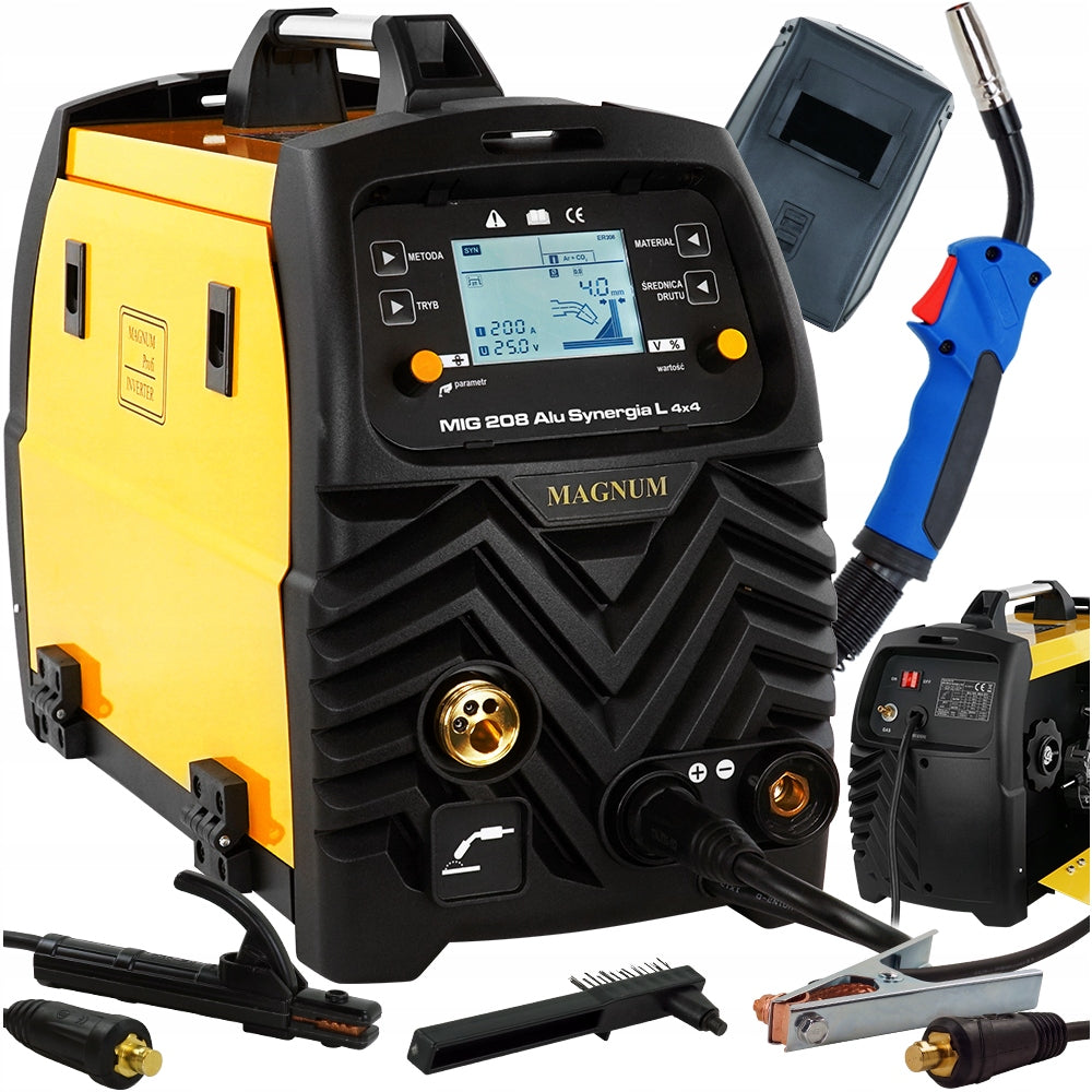 Welding machine MIGOMAT MAGNUM MIG MAG TIG MMA 208 Alu SYNERGY feeder 4x4 230V