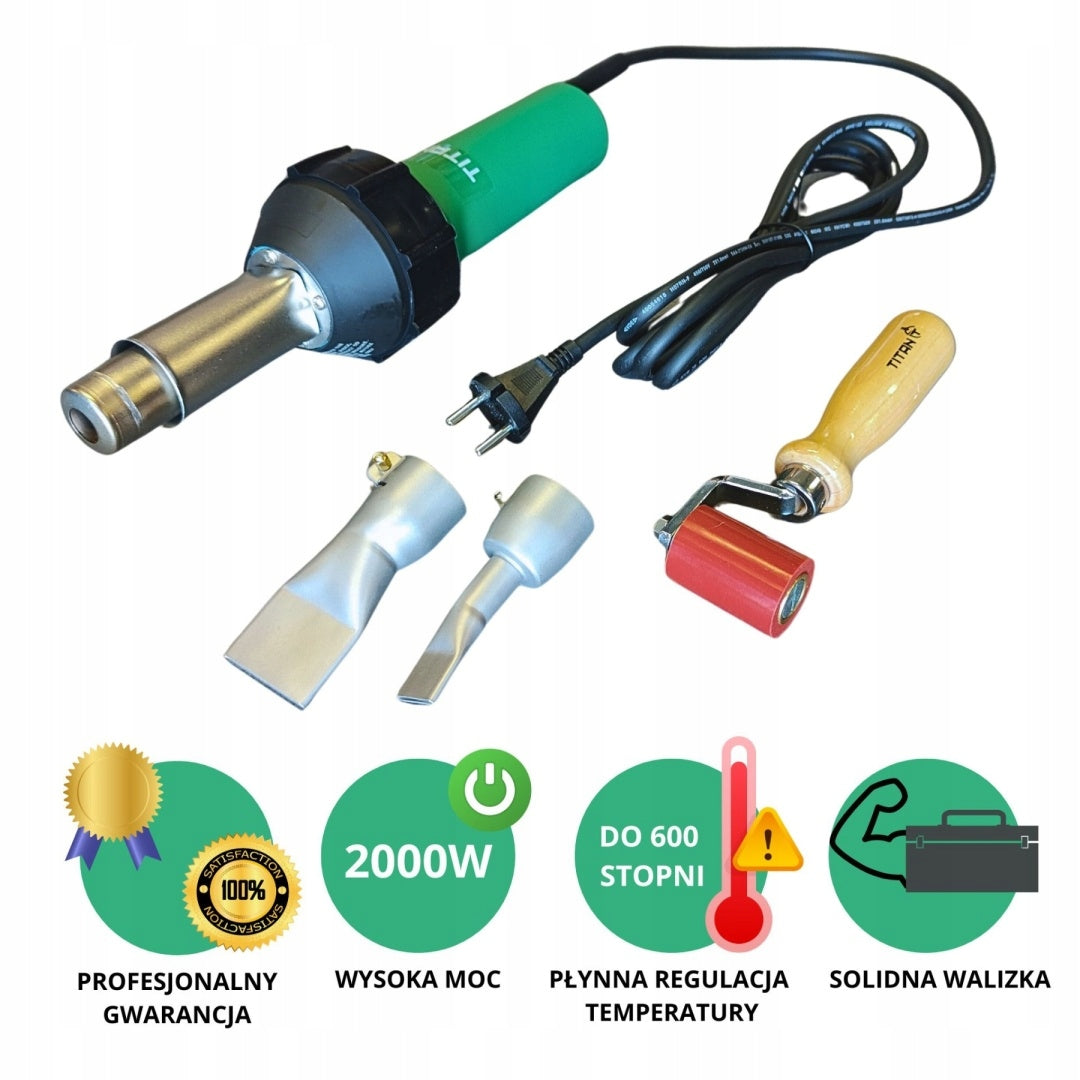 Welding machine for roof membrane TITAN AT1600 2000W – Professional set with Manufacturer code TITAN 1