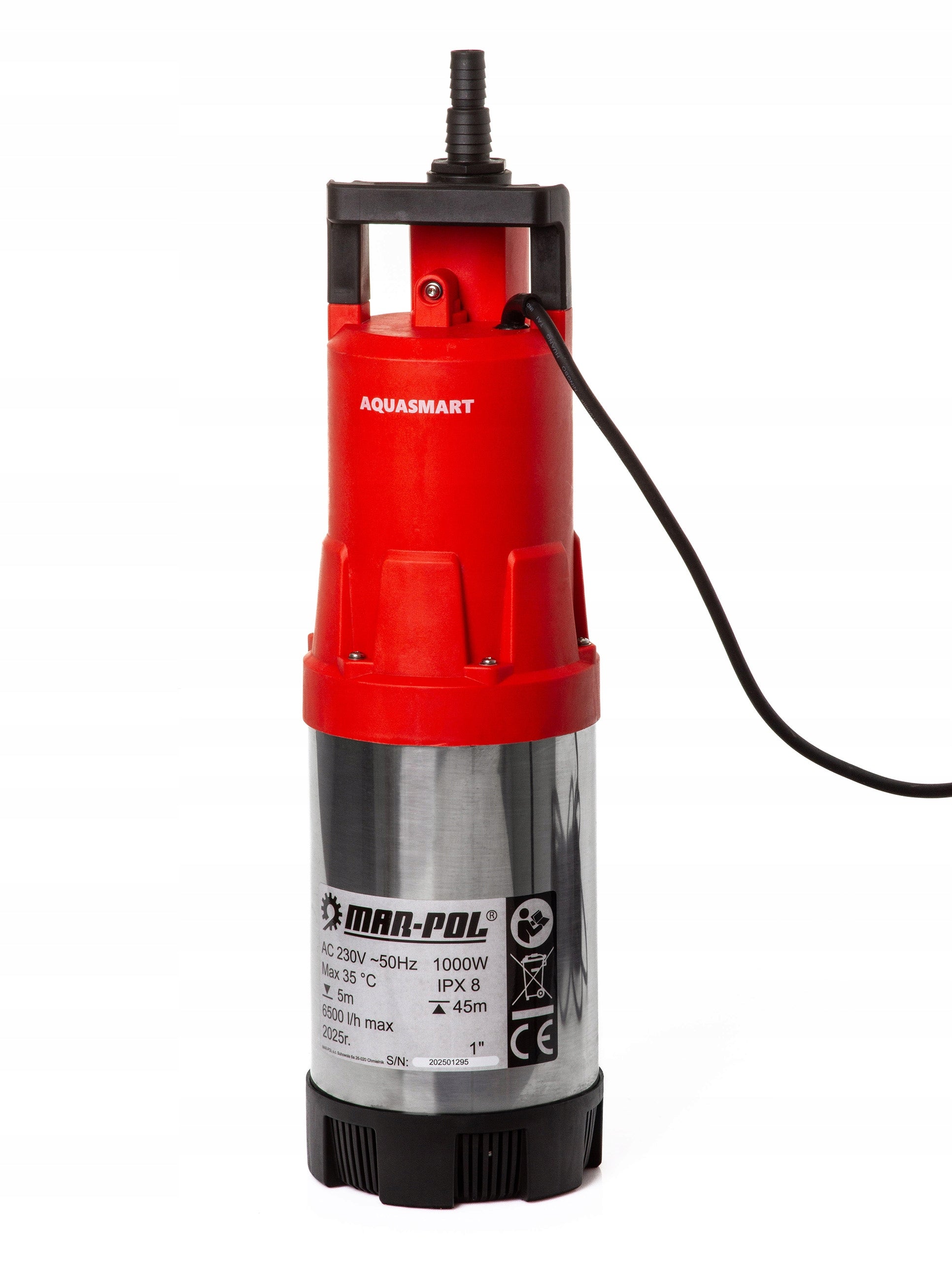 Well water pump cleaned submersible Mar-Pol 1000 W 6500 l/h Hydrophore capacity 100 l