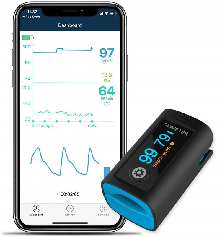 Wellue PC-60FW pulse oximeter black Bluetooth tlenometr krwi Color black