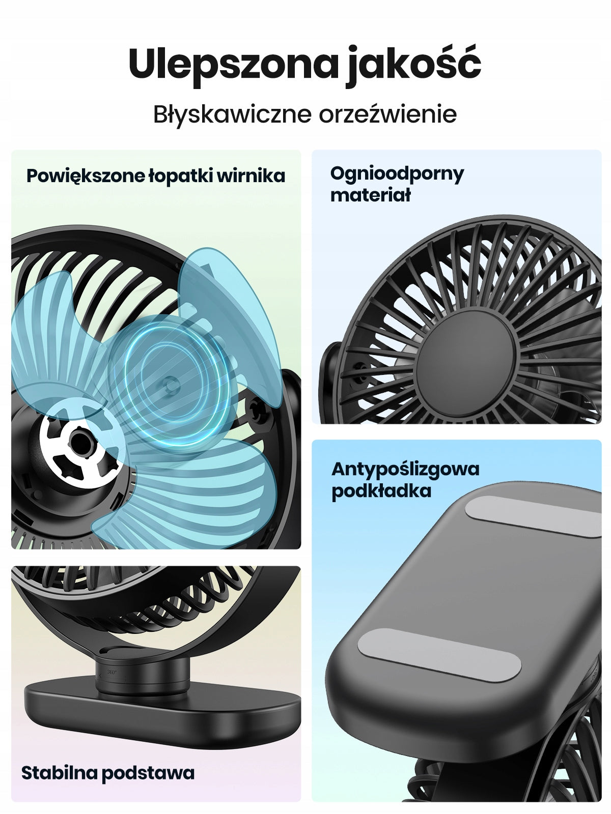 Wentylator Biurkowy TOPK Cichy Mini USB 3 Prędkości Podróży Przenośny Manufacturer code K62C