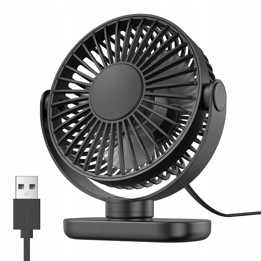 Wentylator Biurkowy TOPK Cichy Mini USB 3 Prędkości Podróży Przenośny