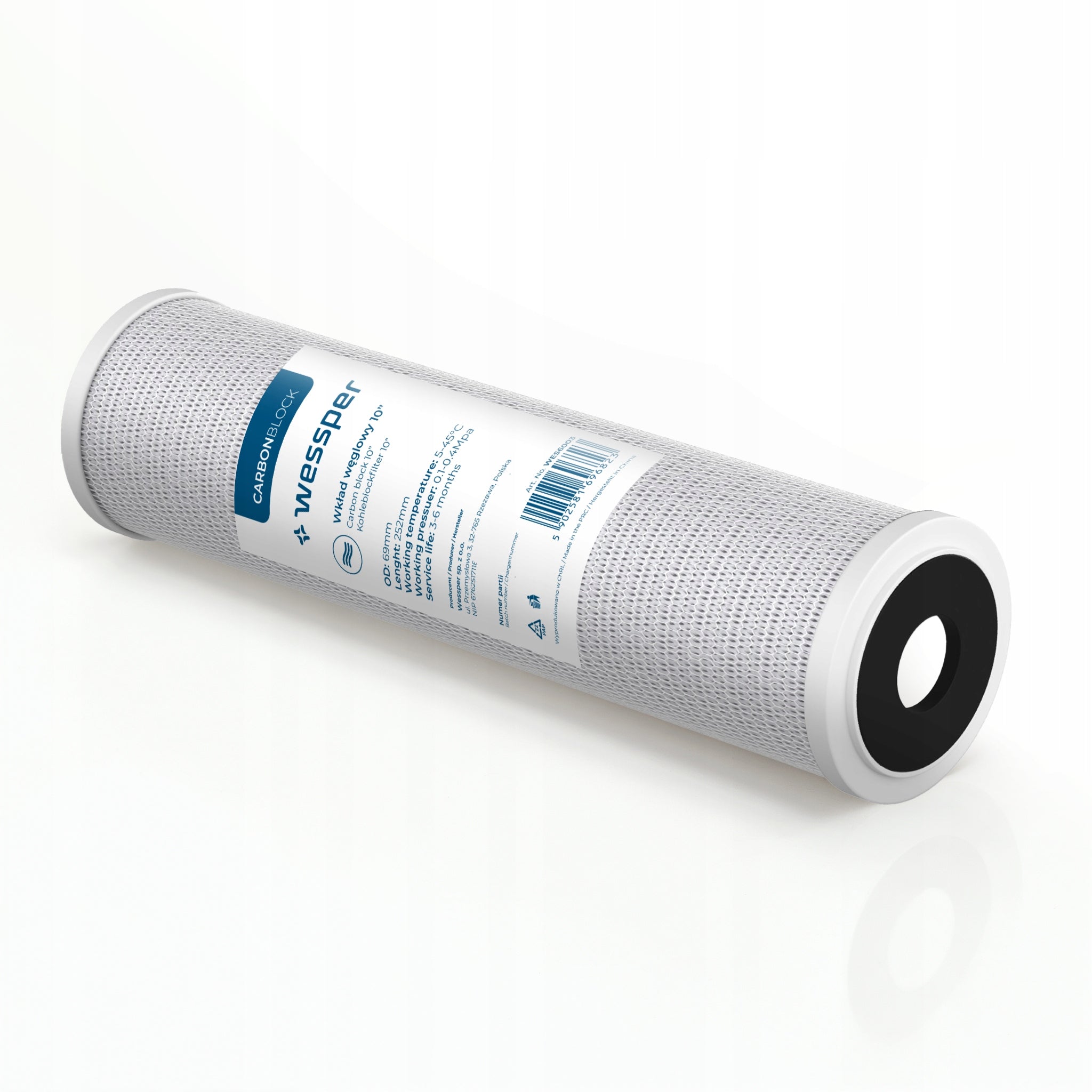 Wessper carbon water filter filtration 10" preliminary 5 micron PP5 10 pieces Packaging status original