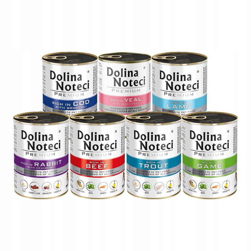 Wet Dog Food Dolina Noteci Premium Mix of Poultry Free Flavors 7 x 400 g