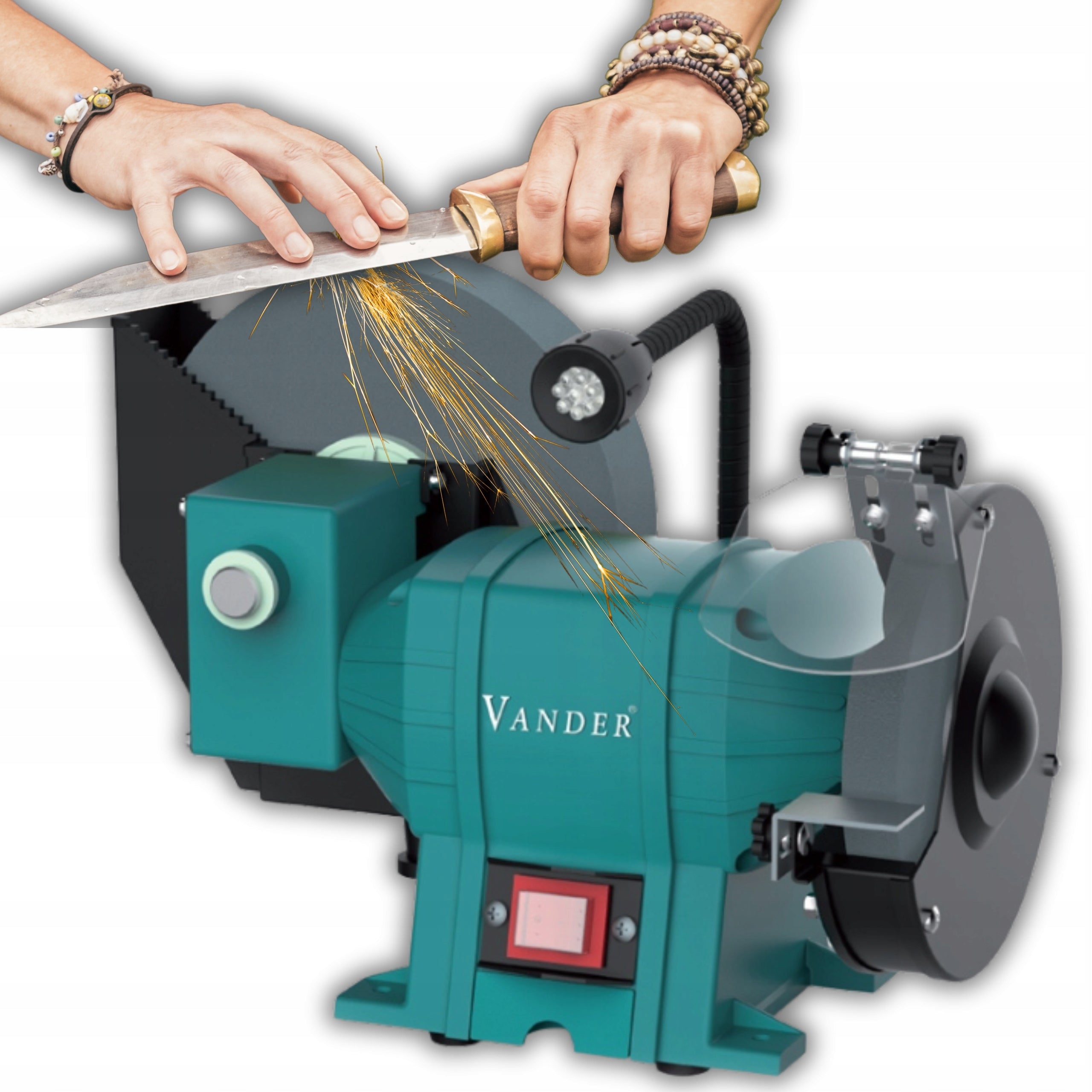 Wet Knife Sharpening Table Grinder 150/200mm LED 250W VANDER