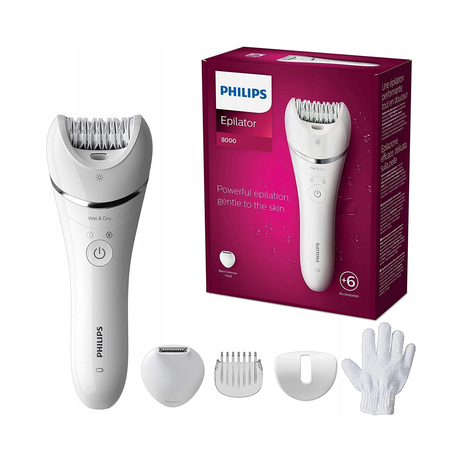 Wet and dry wireless epilator Philips Series 8000 BRE715/00