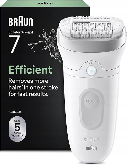 Wet and dry women's epilator Braun Silk-épil 7 7-011 white/silver