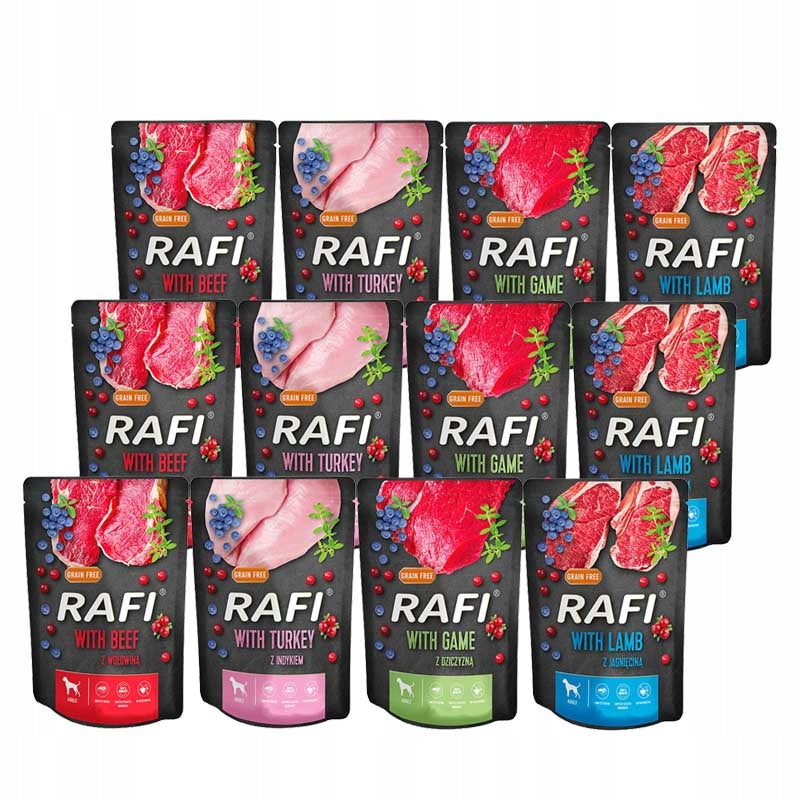Wet dog food RAFI PREMIUM sachets MIX OF FLAVORS 40x300g