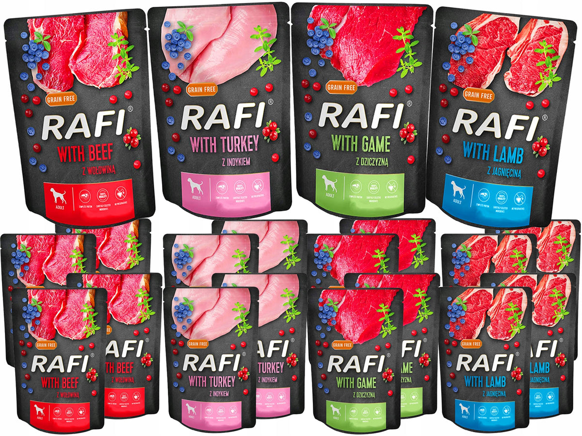 Wet food sachets Rafi mix of flavors 20x300 g