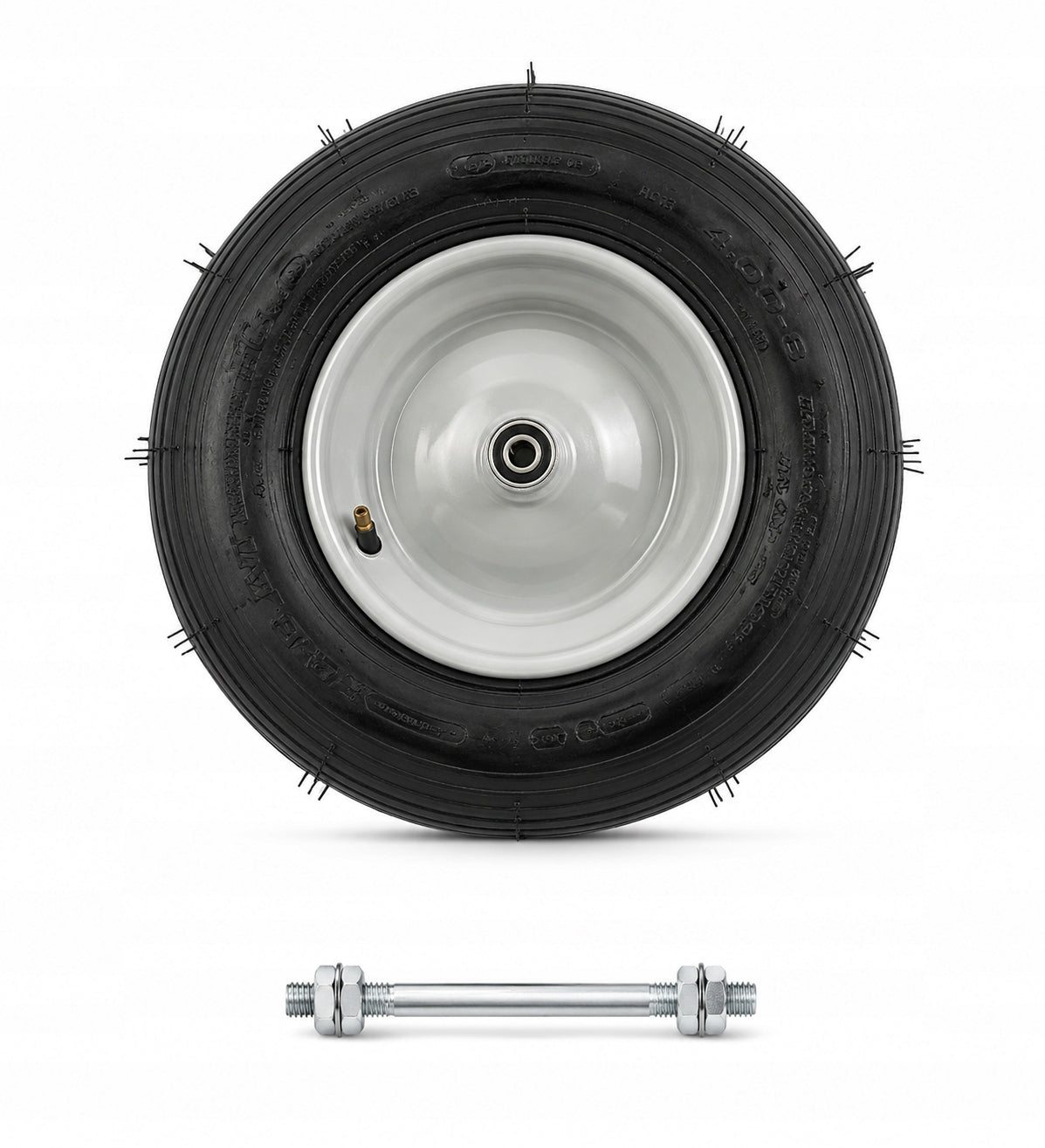 Wheel CIRCLE 4.80/4.00-8 8PR Pumped + AXLE 12x150 mm | Strong 8 Fibers Packaging status original