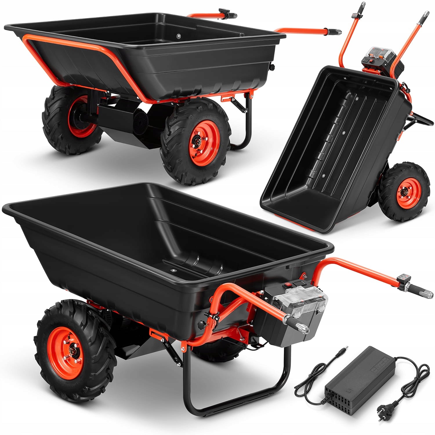 Wheelbarrow trailer cradle 300L electric with electric drive Bäumr-AG