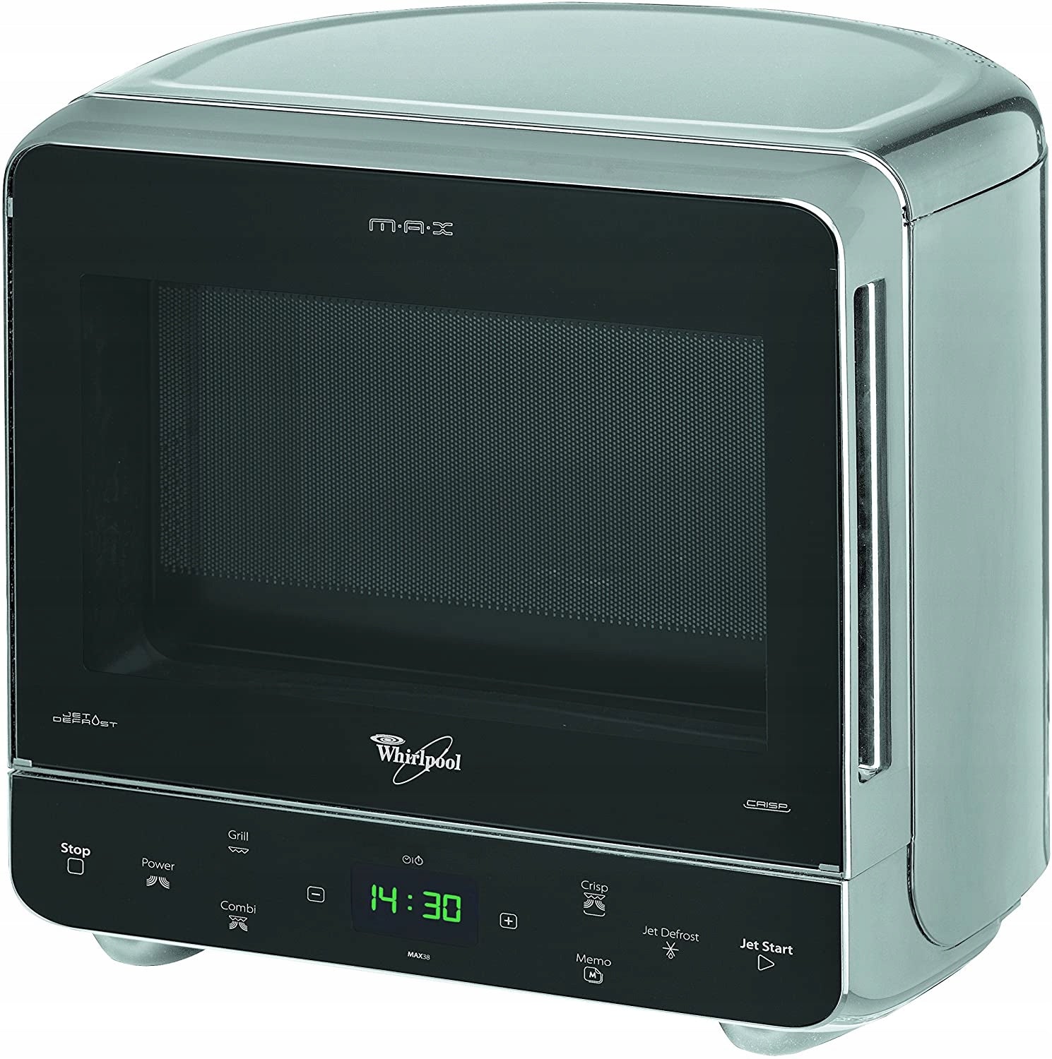 Whirlpool MAX 38 SL Microwave 13L 700W Crisp Jet Start Silver