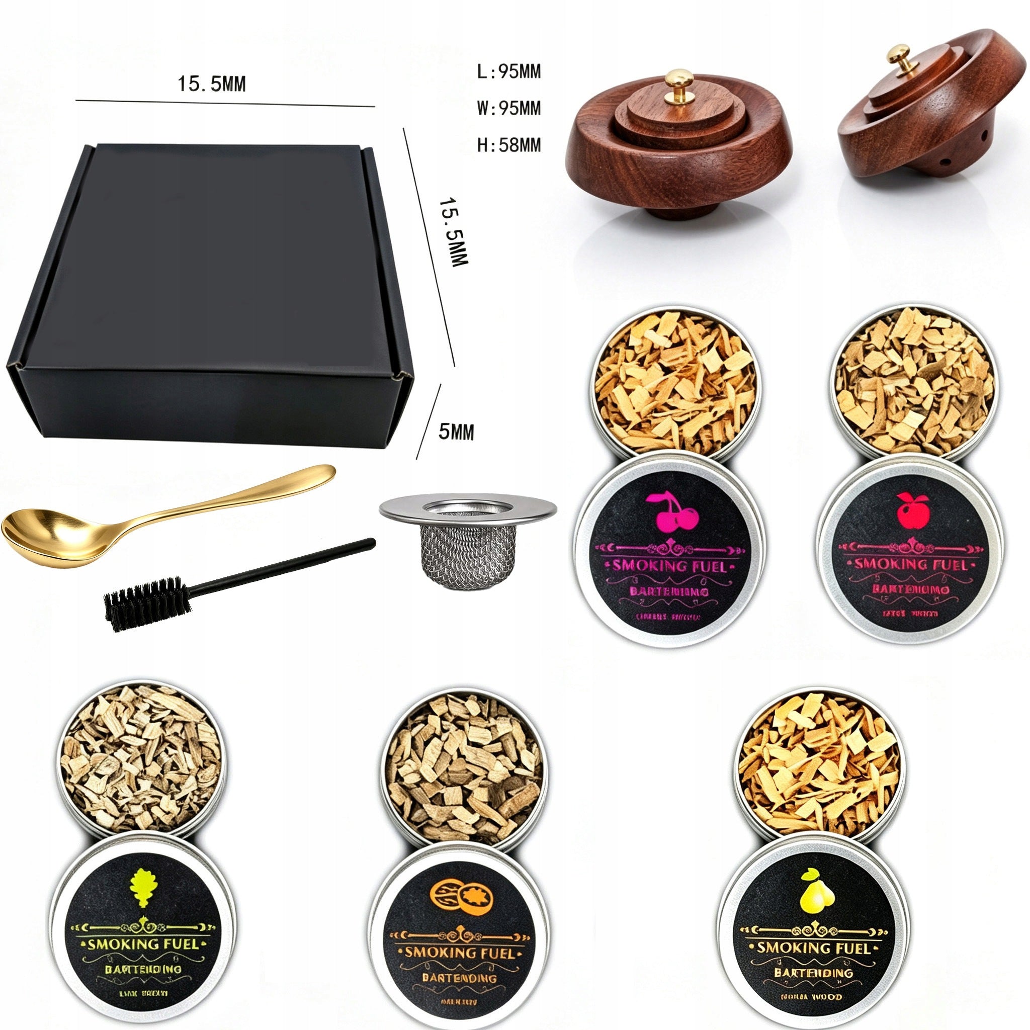 Whiskey smoking set gift for boyfriend smoker wood drink Manufacturer code ZESTAW DO PALENIA WHISKY WĘDZENIA NAPOJÓW