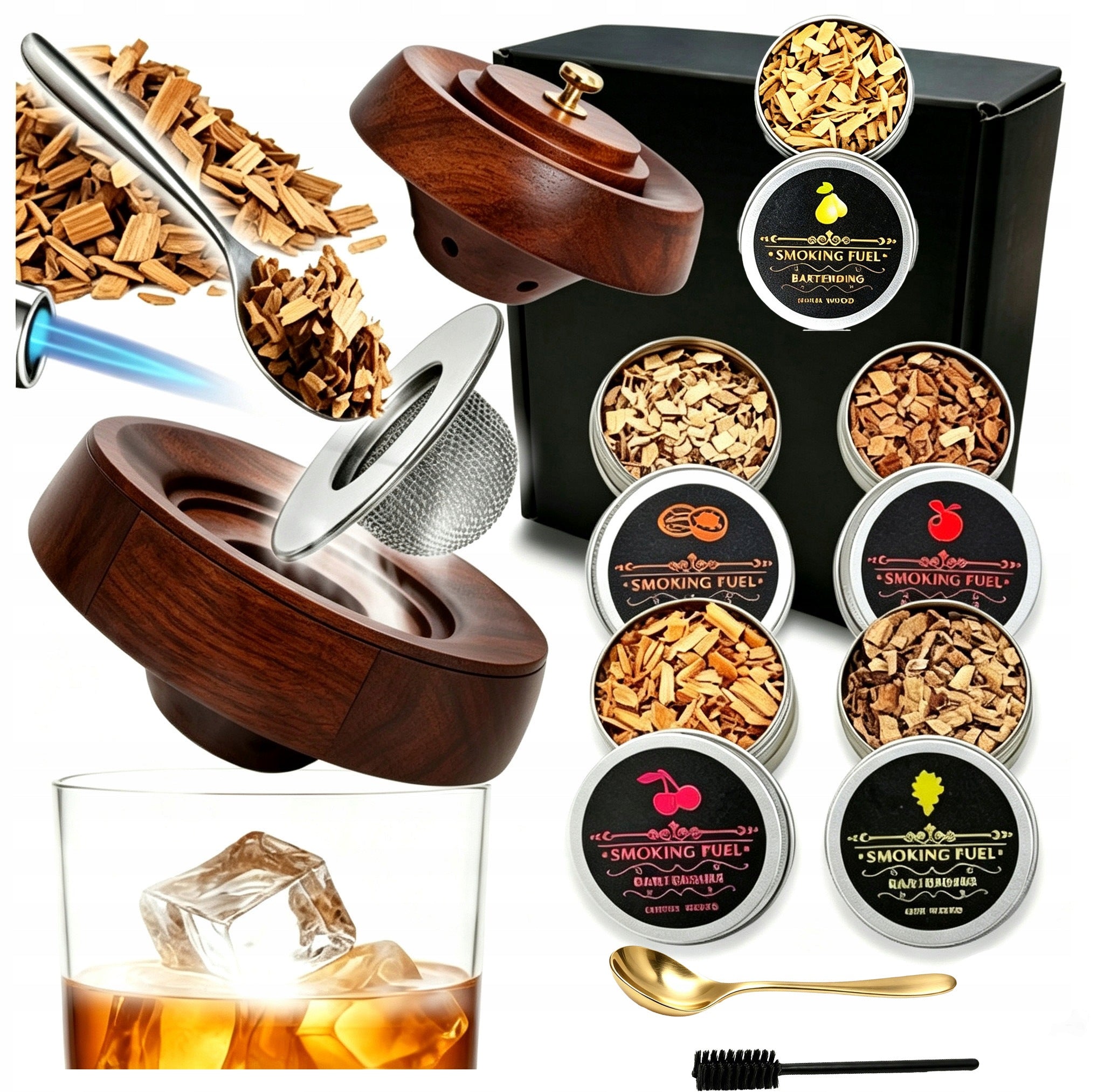 Whiskey smoking set gift for boyfriend smoker wood drink