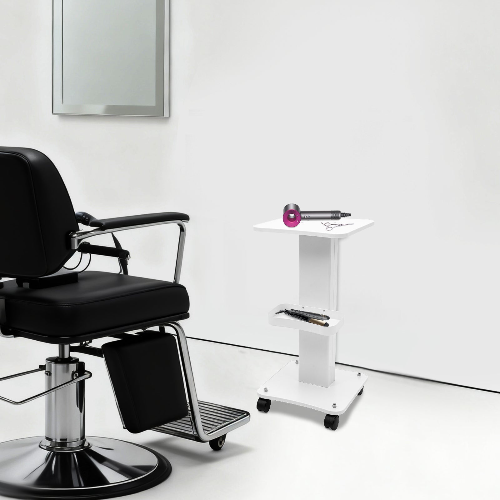 White 38x35x69cm Multifunctional Beauty Cart 40kg Load for Salon Hospital Brand no brand