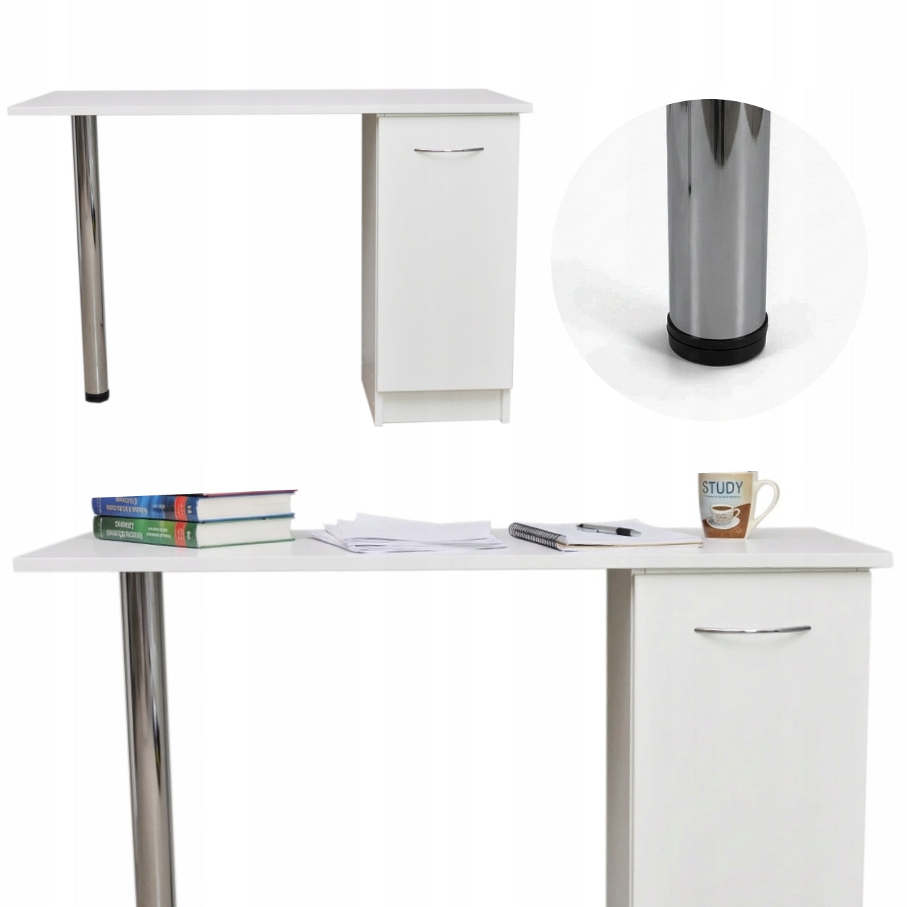 White Cosmetic Desk 110x50cm For Manicure With Drawers Comfortable Table
