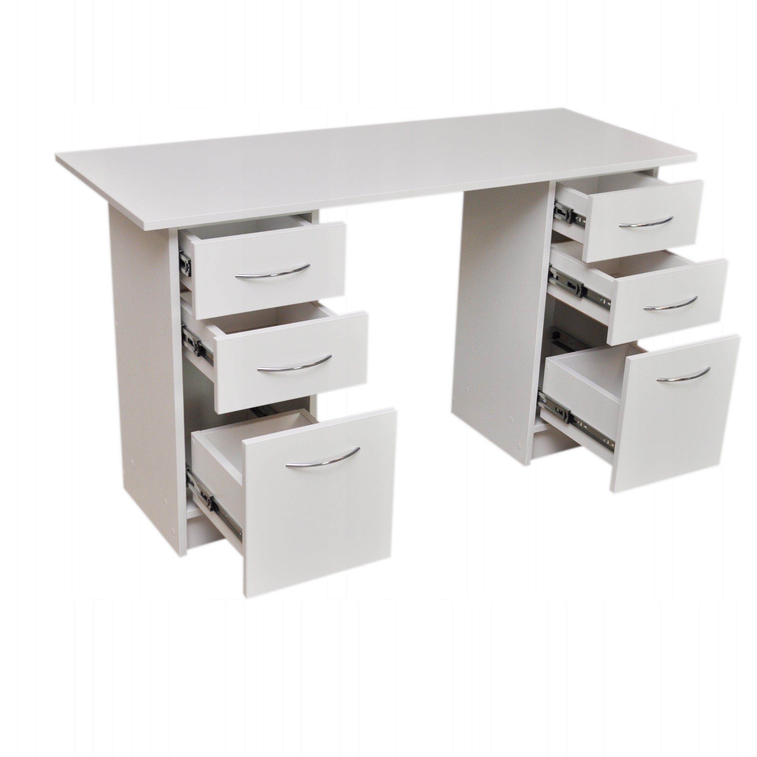 White Cosmetic Desk Modern With Drawers Convenient For Manicure Packaging status original