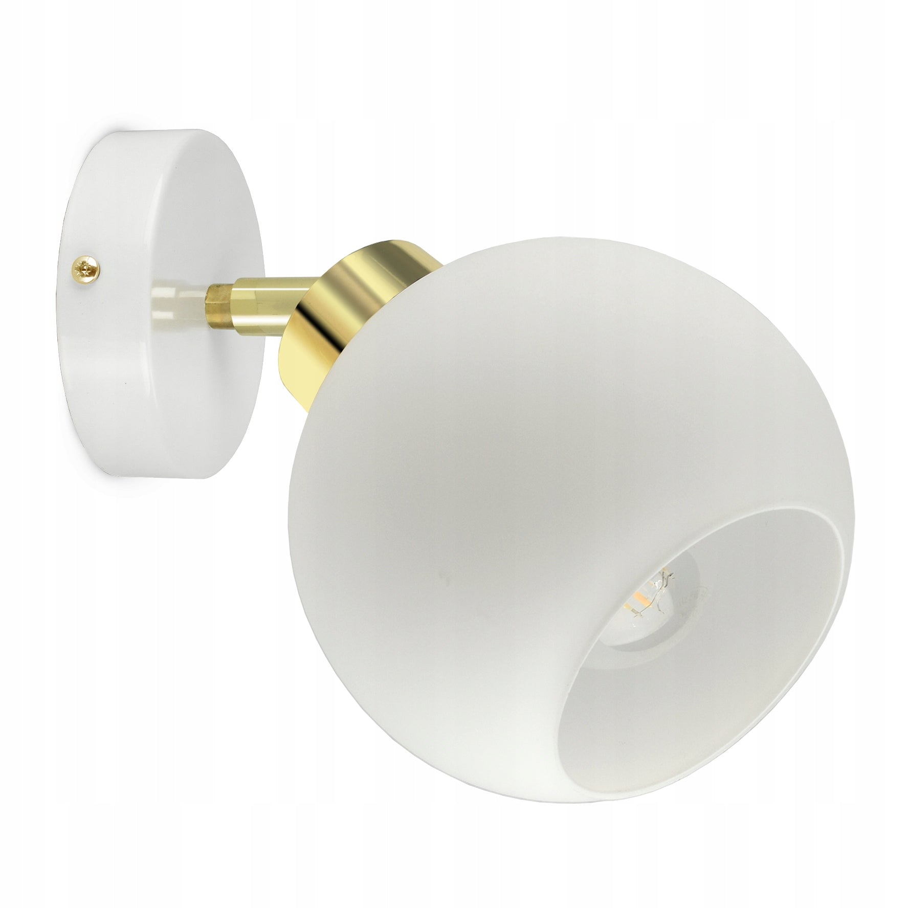 White Glass Ball Wall Lamp, White Glass - K1 LED E27