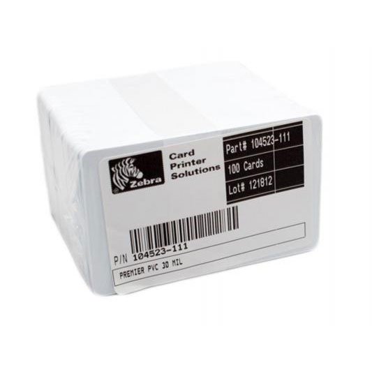 White PVC Plastic Cards ZEBRA Premier Cards 500pcs, 30 miles Packaging status original